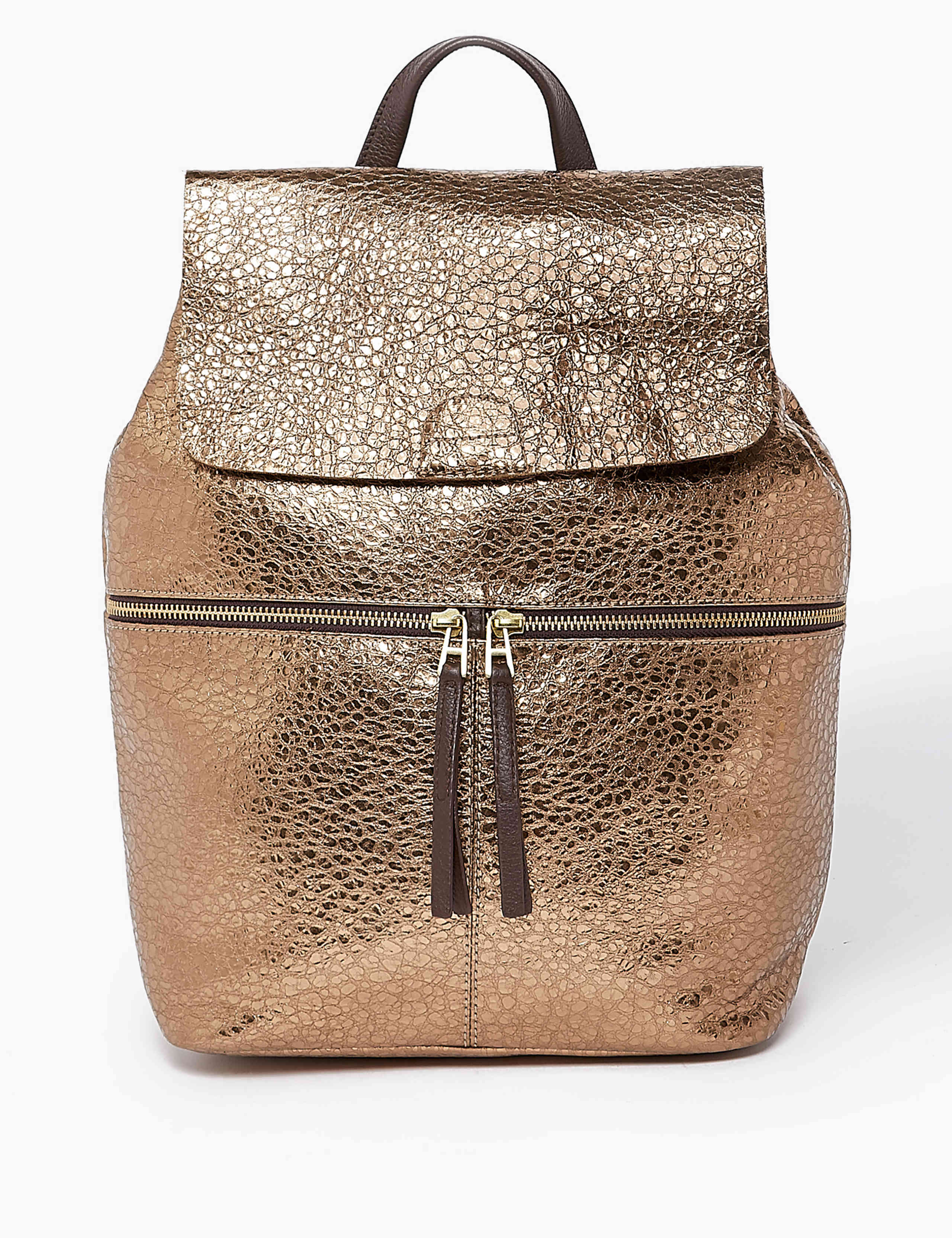 Leather Metallic Backpack Bag 2 of 6