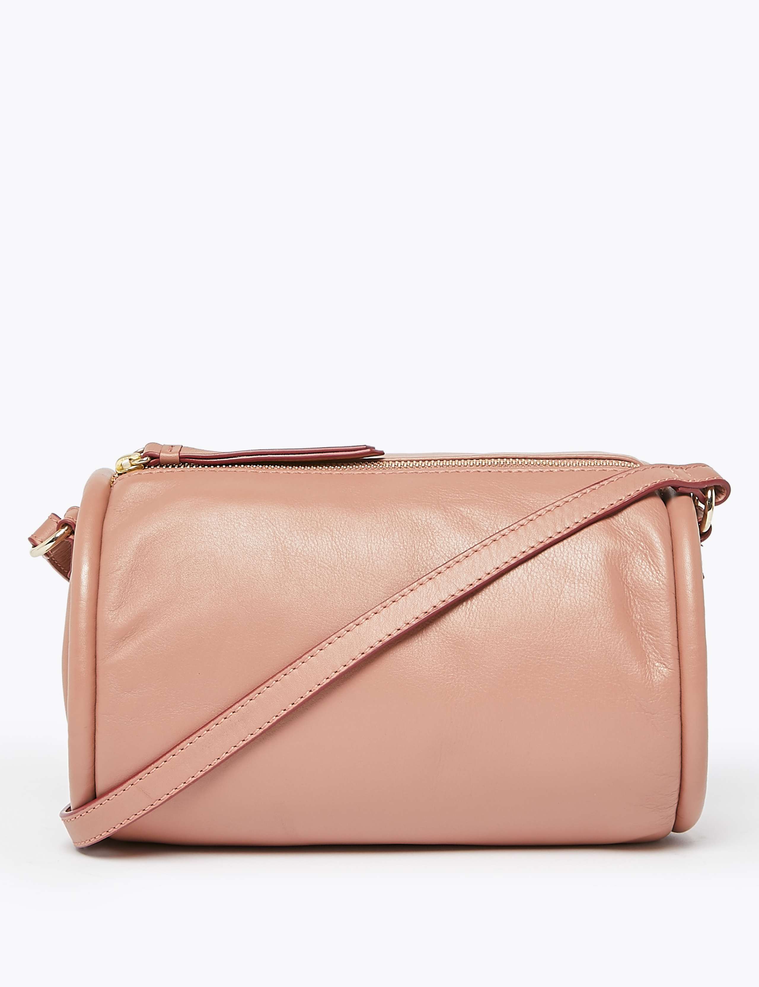 Leather Cross Body  Barrel Bag 2 of 6