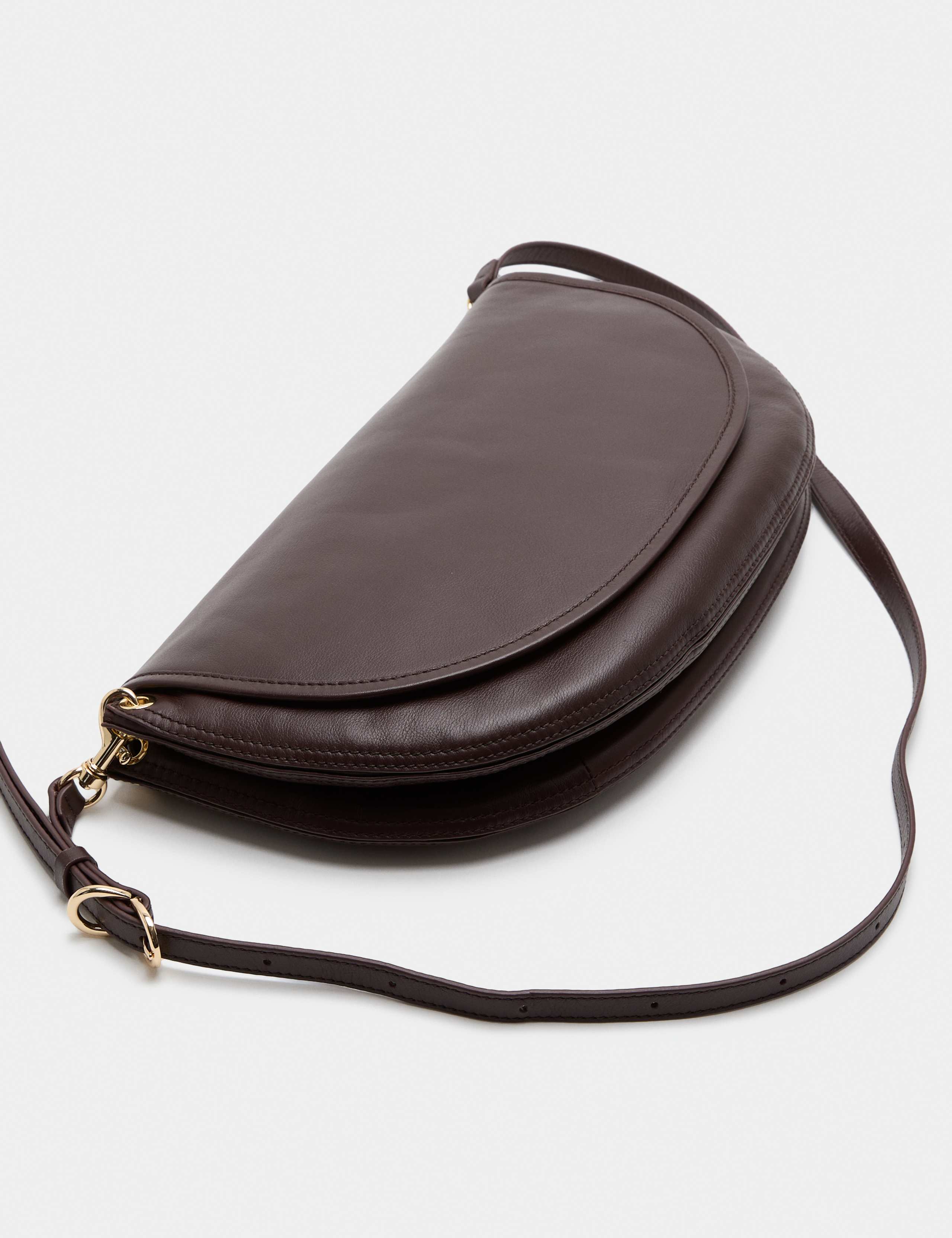 Leather 3 Part Construction Shoulder Bag 3 of 4