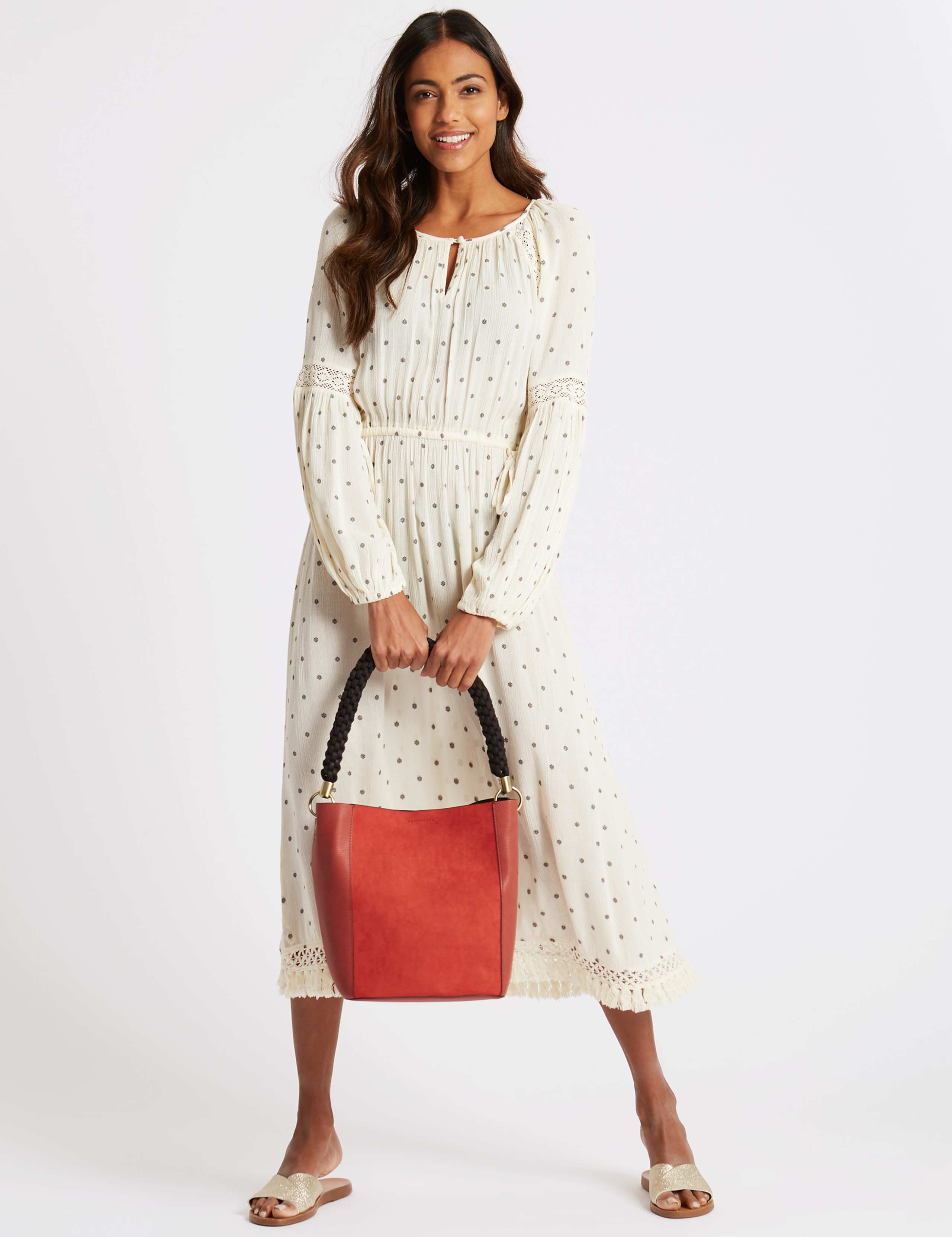 Faux Leather Rope Handle Shoulder Bag 1 of 5