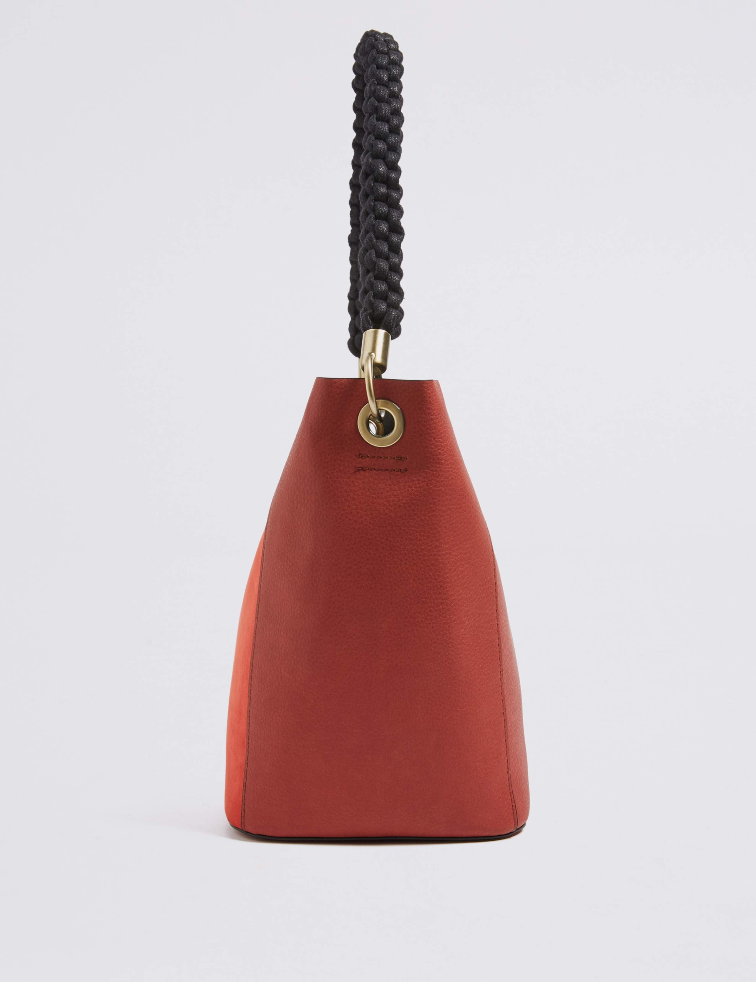 Faux Leather Rope Handle Shoulder Bag 3 of 5