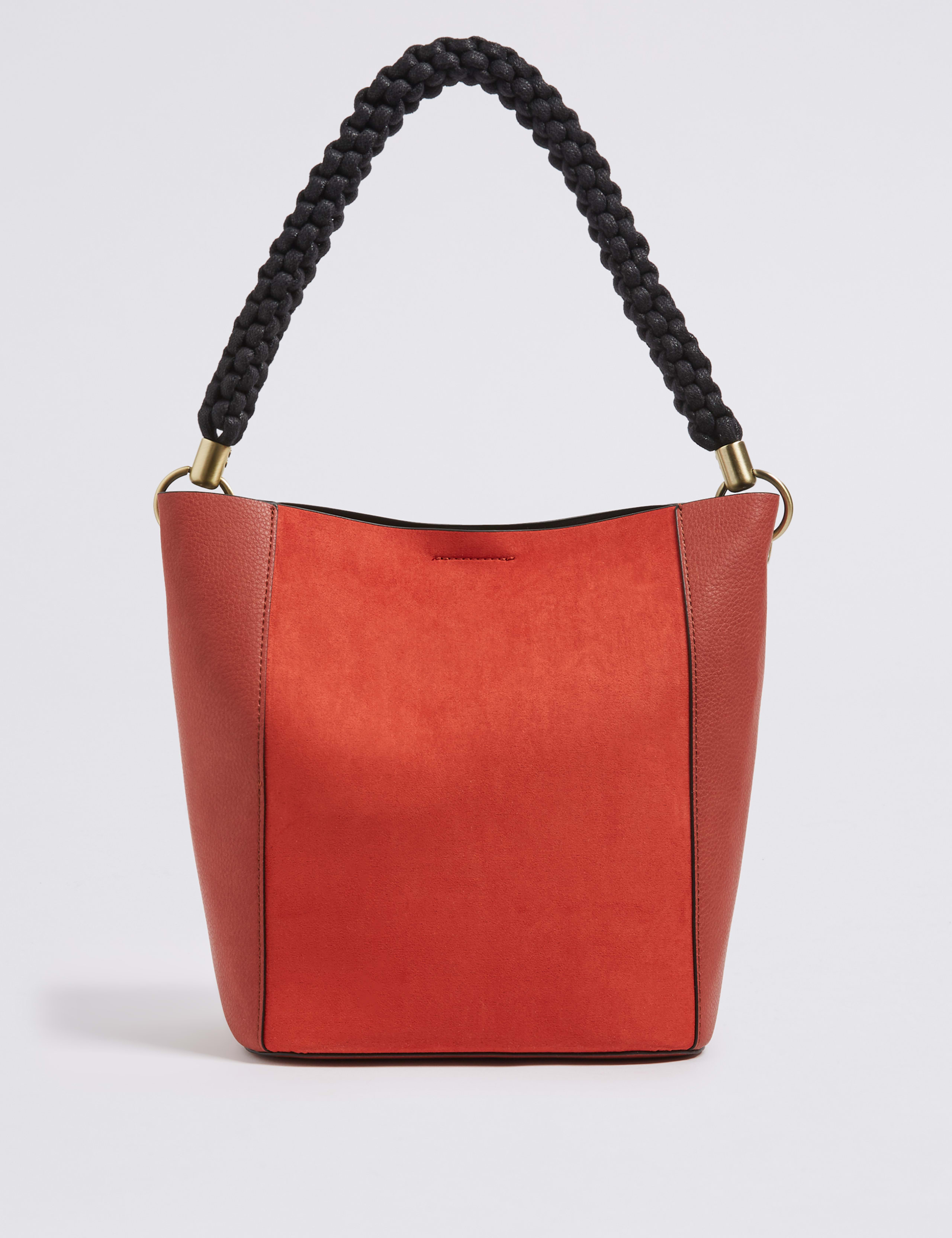 Faux Leather Rope Handle Shoulder Bag 2 of 5