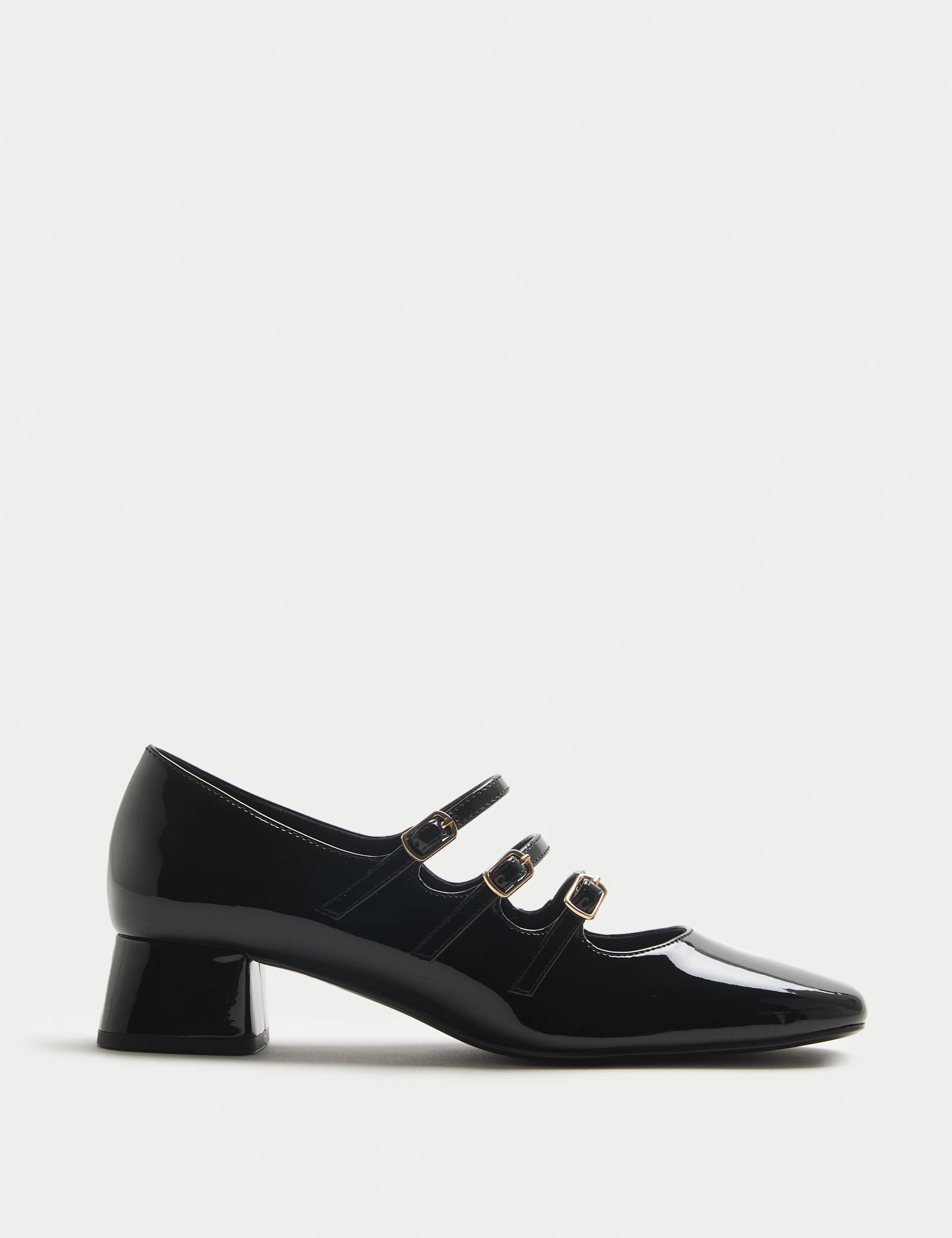 Wide Fit Strappy Block Heel Mary Jane Shoes 1 of 3