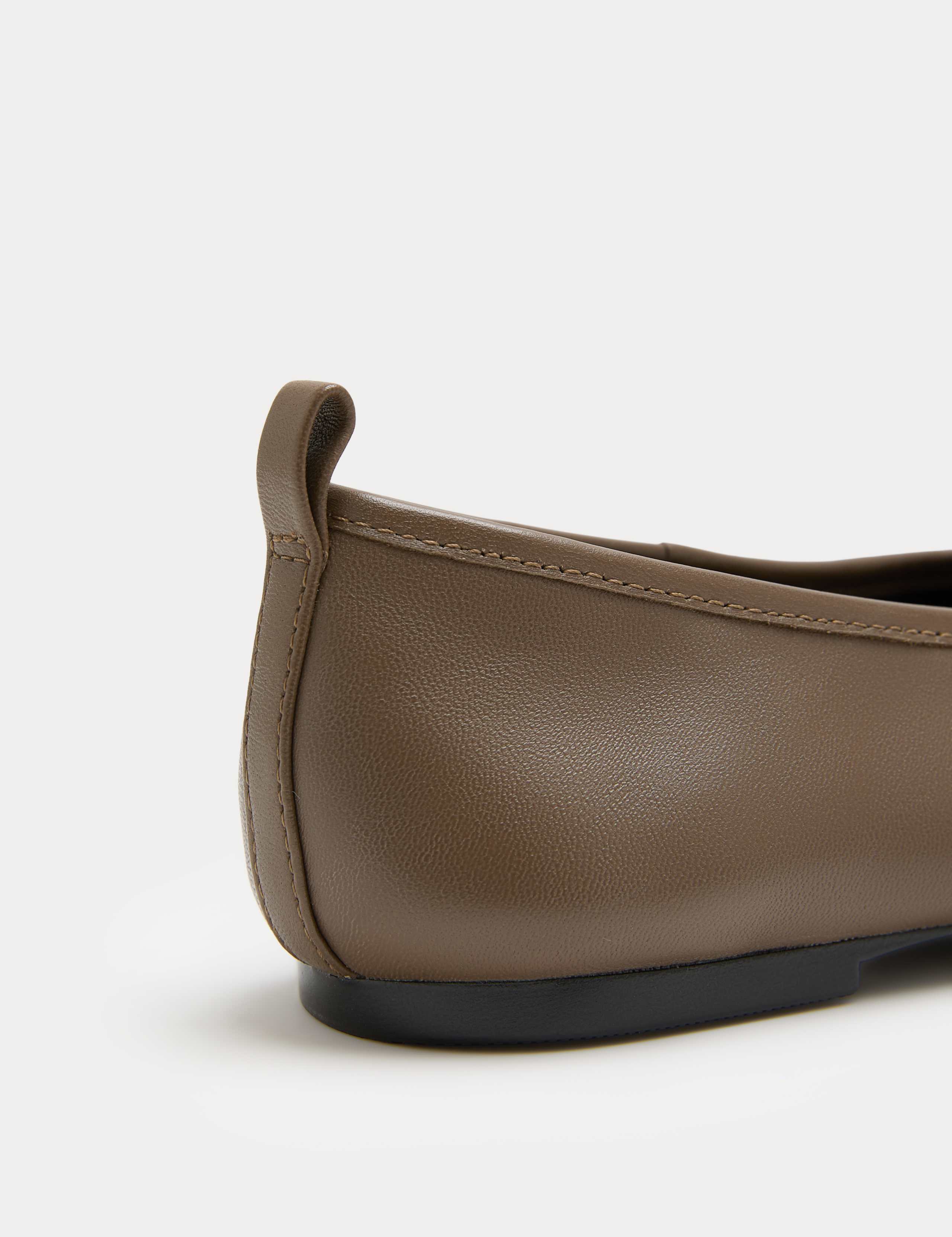 Leather Flat Ballet Pumps 3 of 4