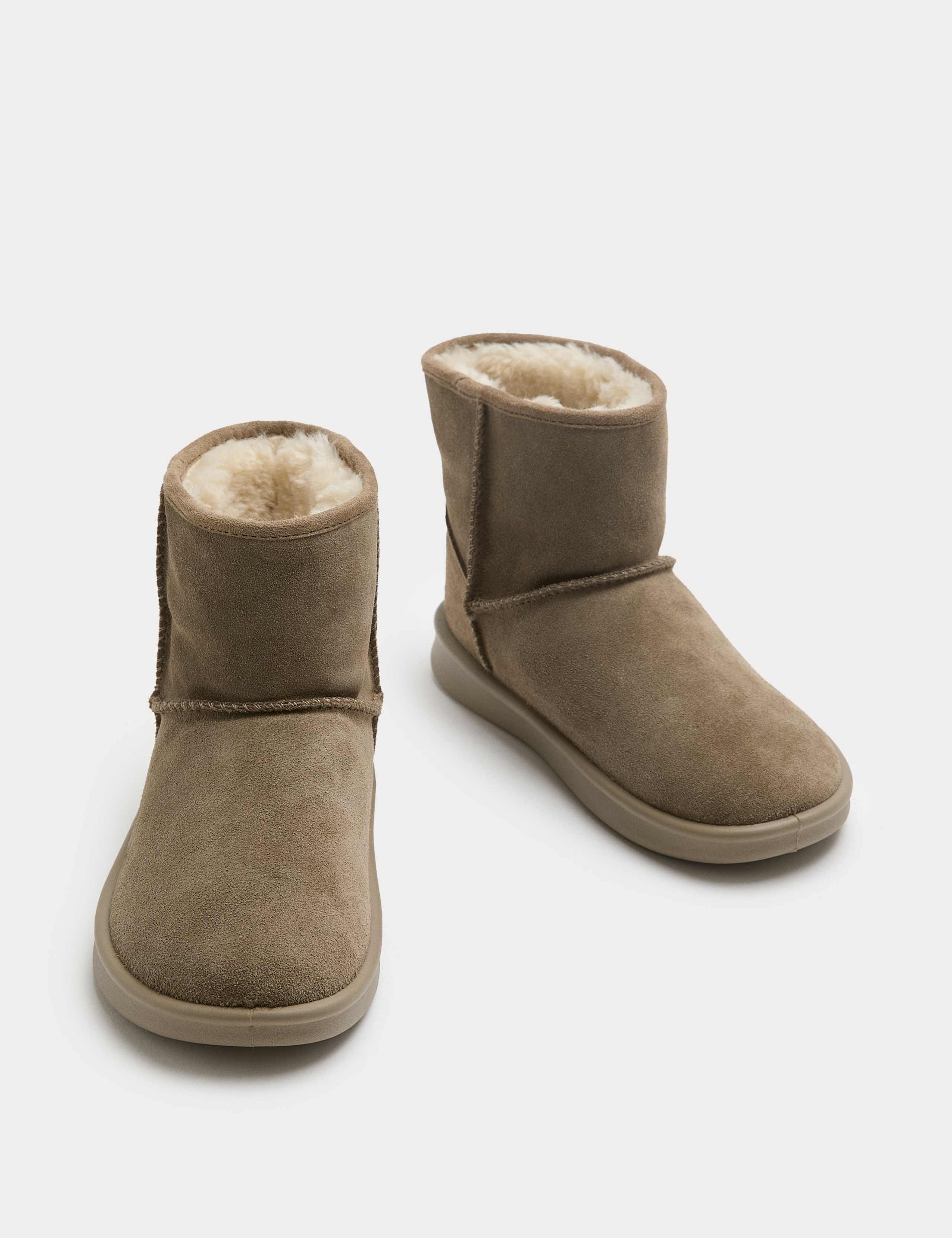 Suede Faux Fur Lined Slipper Boots 3 of 3