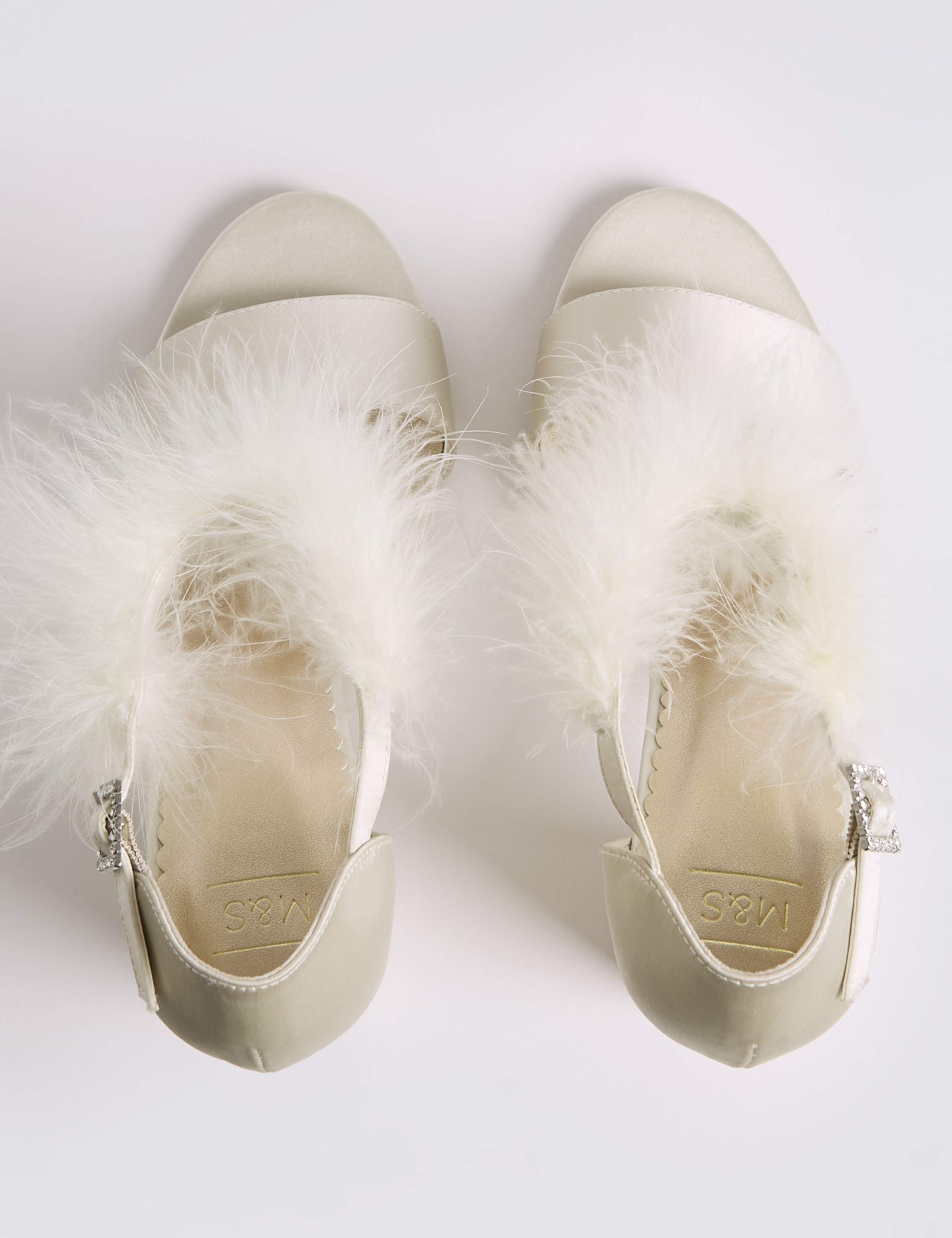 Block Heel Faux Fur Ankle Strap Sandals 4 of 6