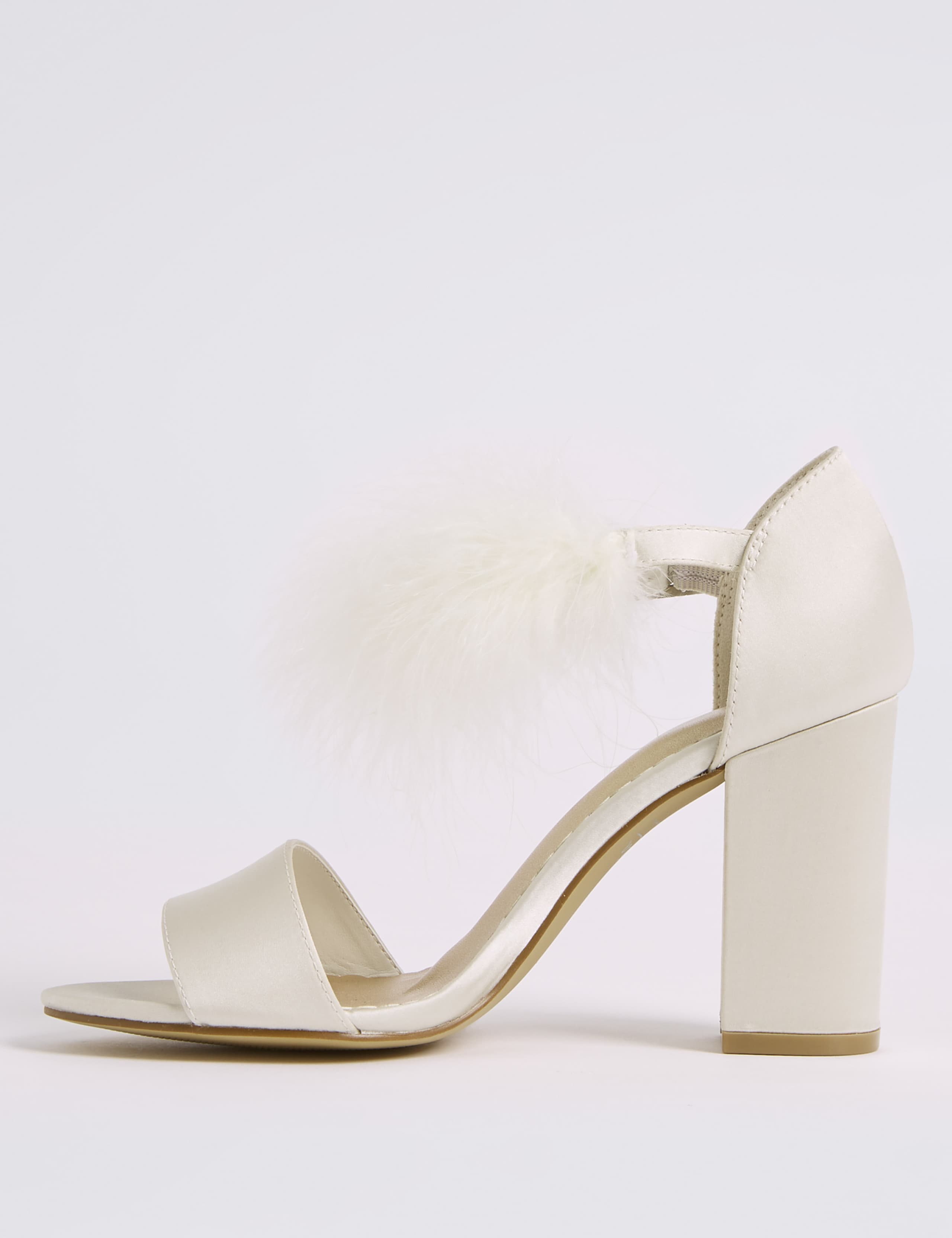 Block Heel Faux Fur Ankle Strap Sandals 5 of 6