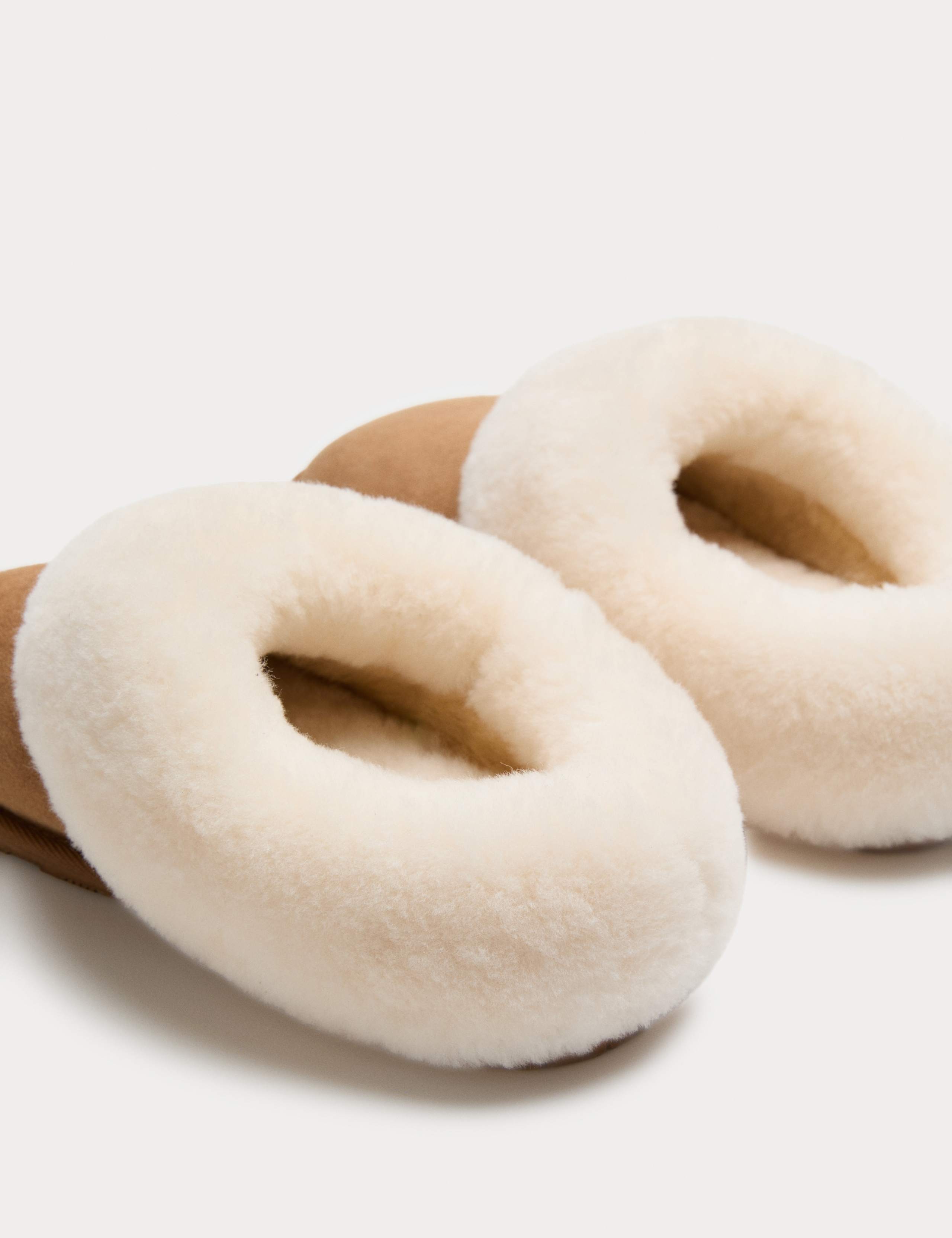 Suede Shearling Lined Mule Slippers 3 of 3