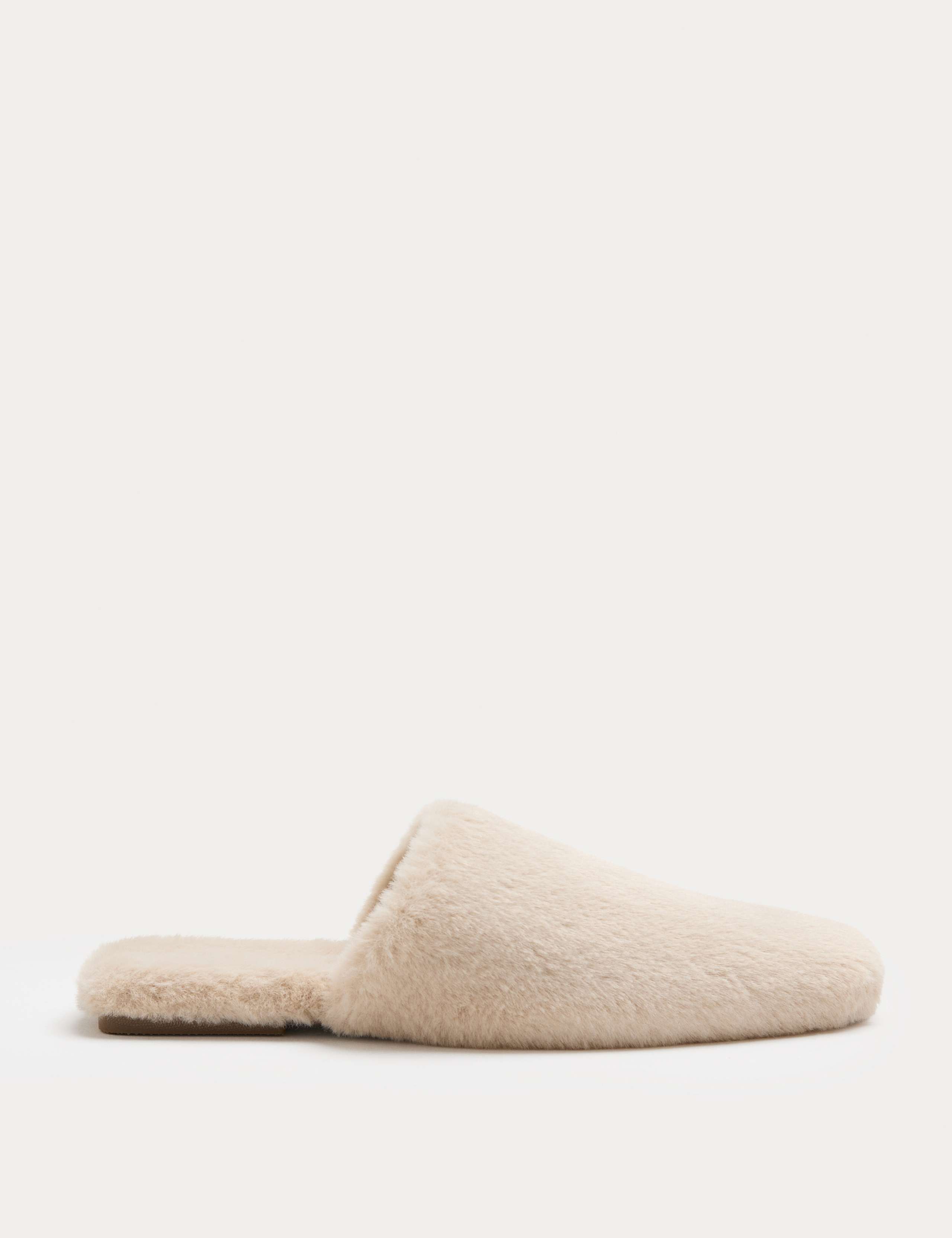 Gingham Print Faux Fur Lined Mule Slippers 2 of 3