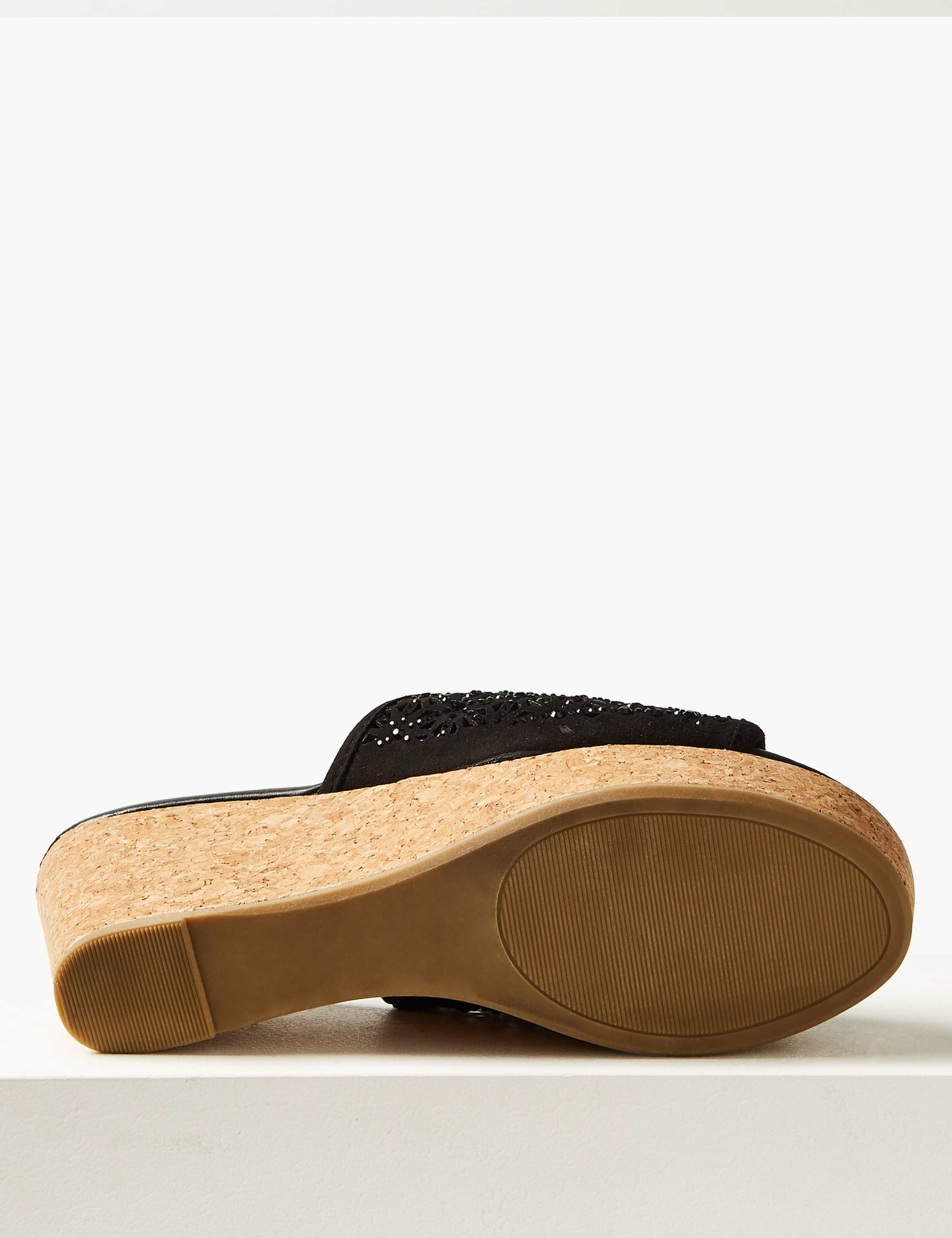 Wedge Heel Slip-on Sparkle Mule Sandals 5 of 6