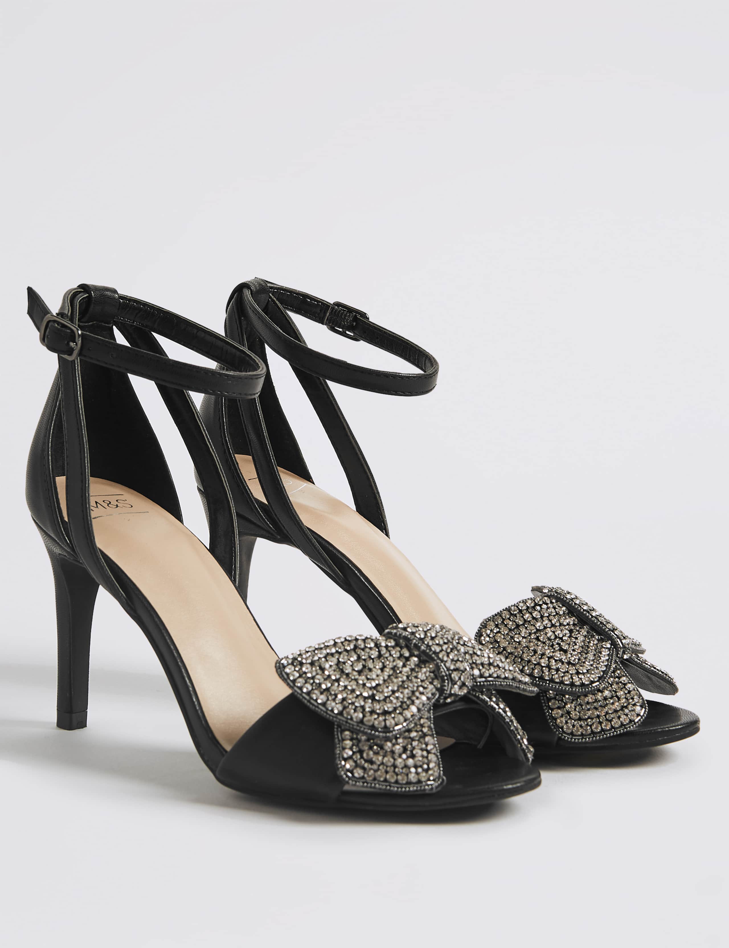 Stiletto Heel Jewelled Bow Sandals 2 of 5