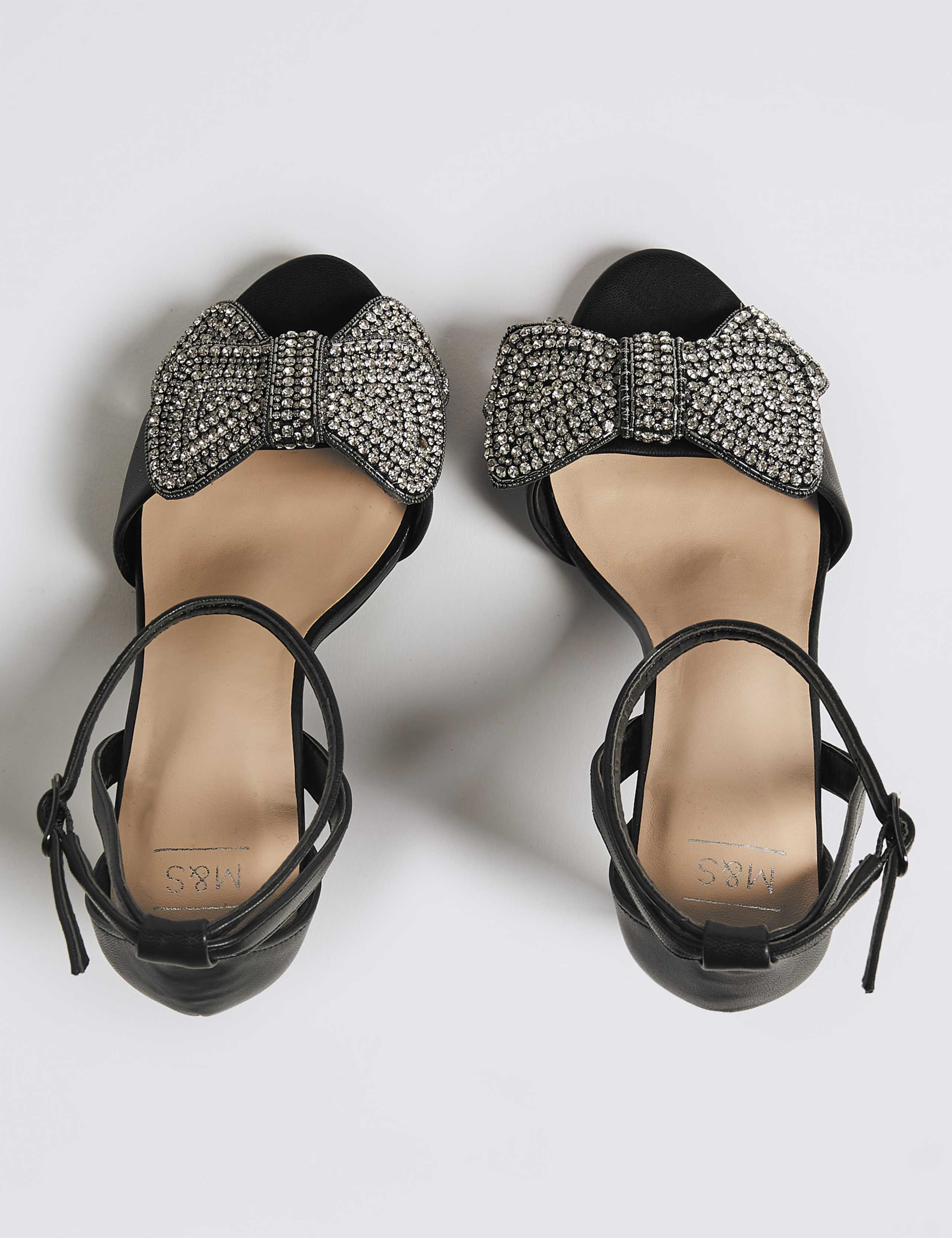 Stiletto Heel Jewelled Bow Sandals 3 of 5