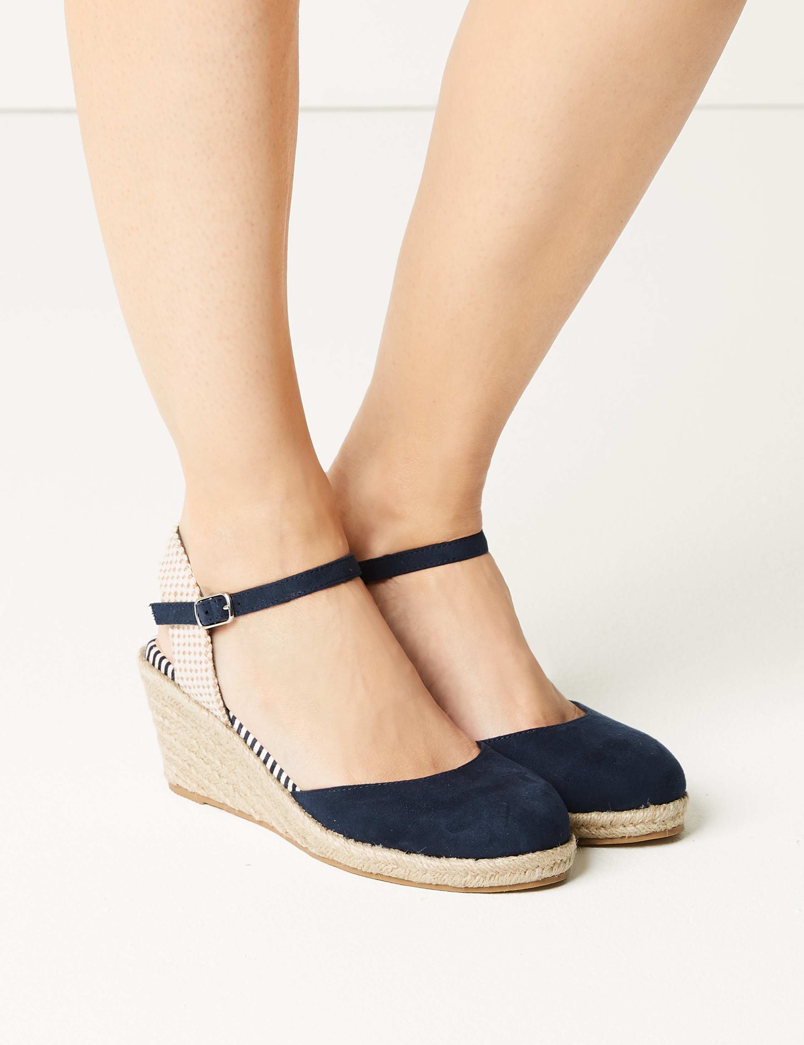 Suede Ankle Strap Wedge Espadrilles 1 of 5