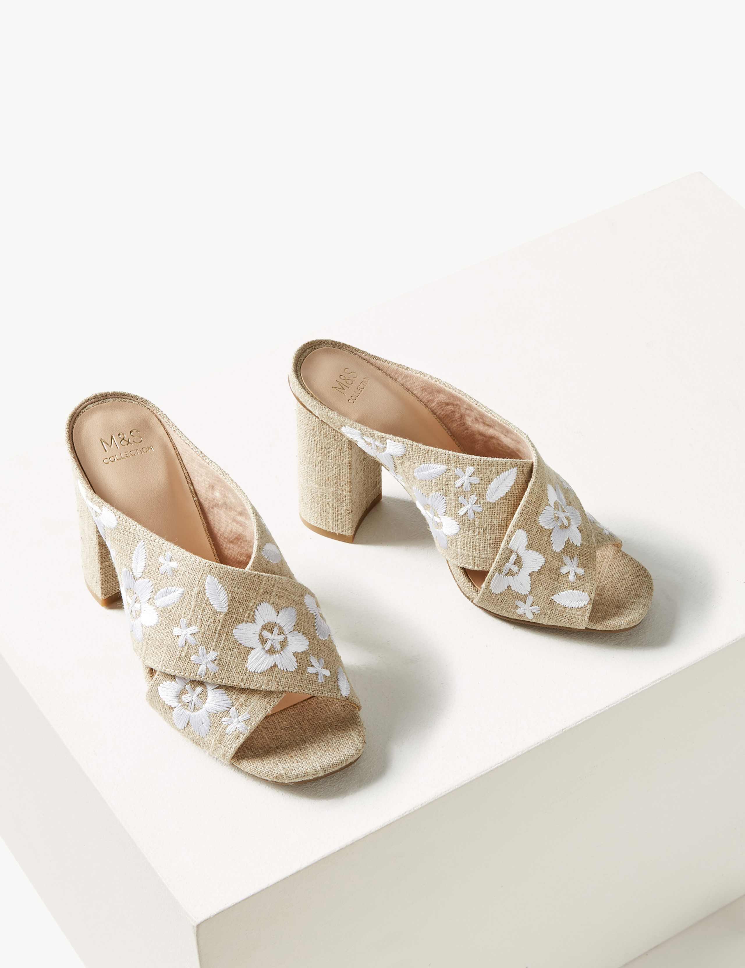 Embroidered Crossover Mule Sandals 2 of 4