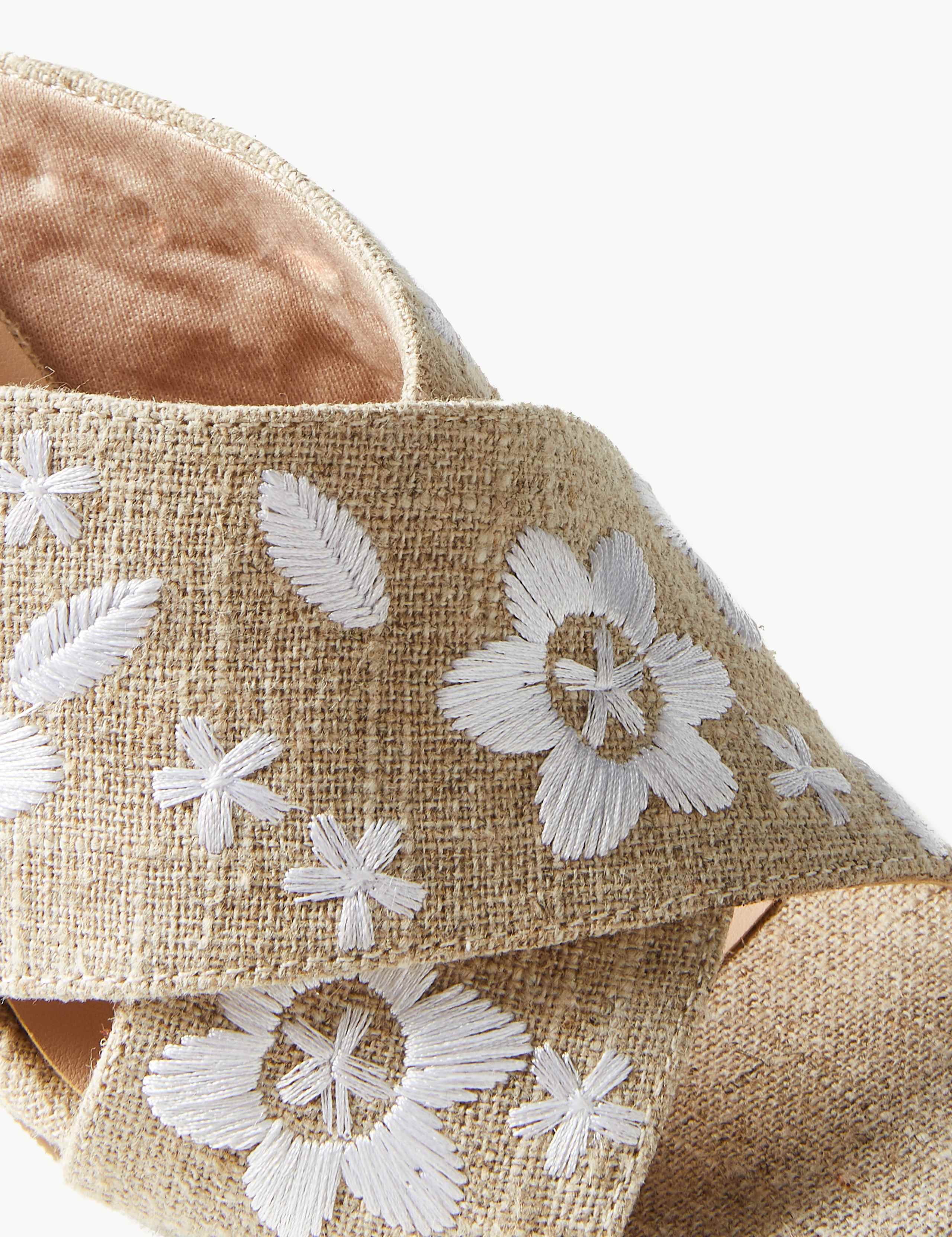 Embroidered Crossover Mule Sandals 3 of 4