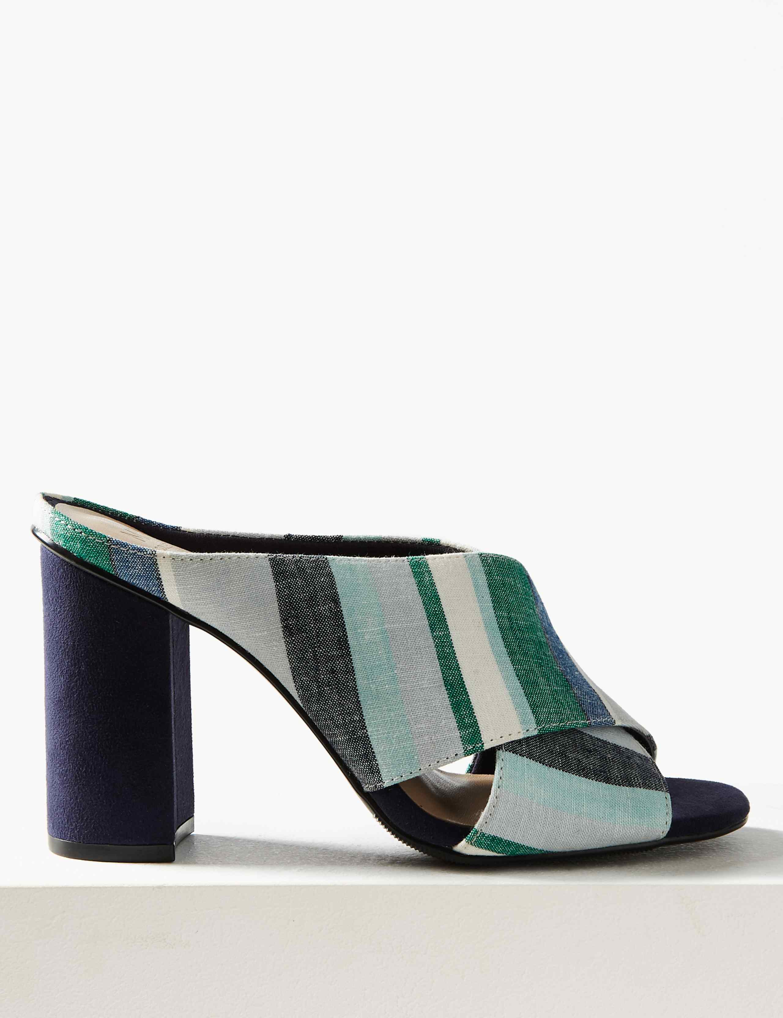 Striped Crossover Mule Sandals 2 of 5