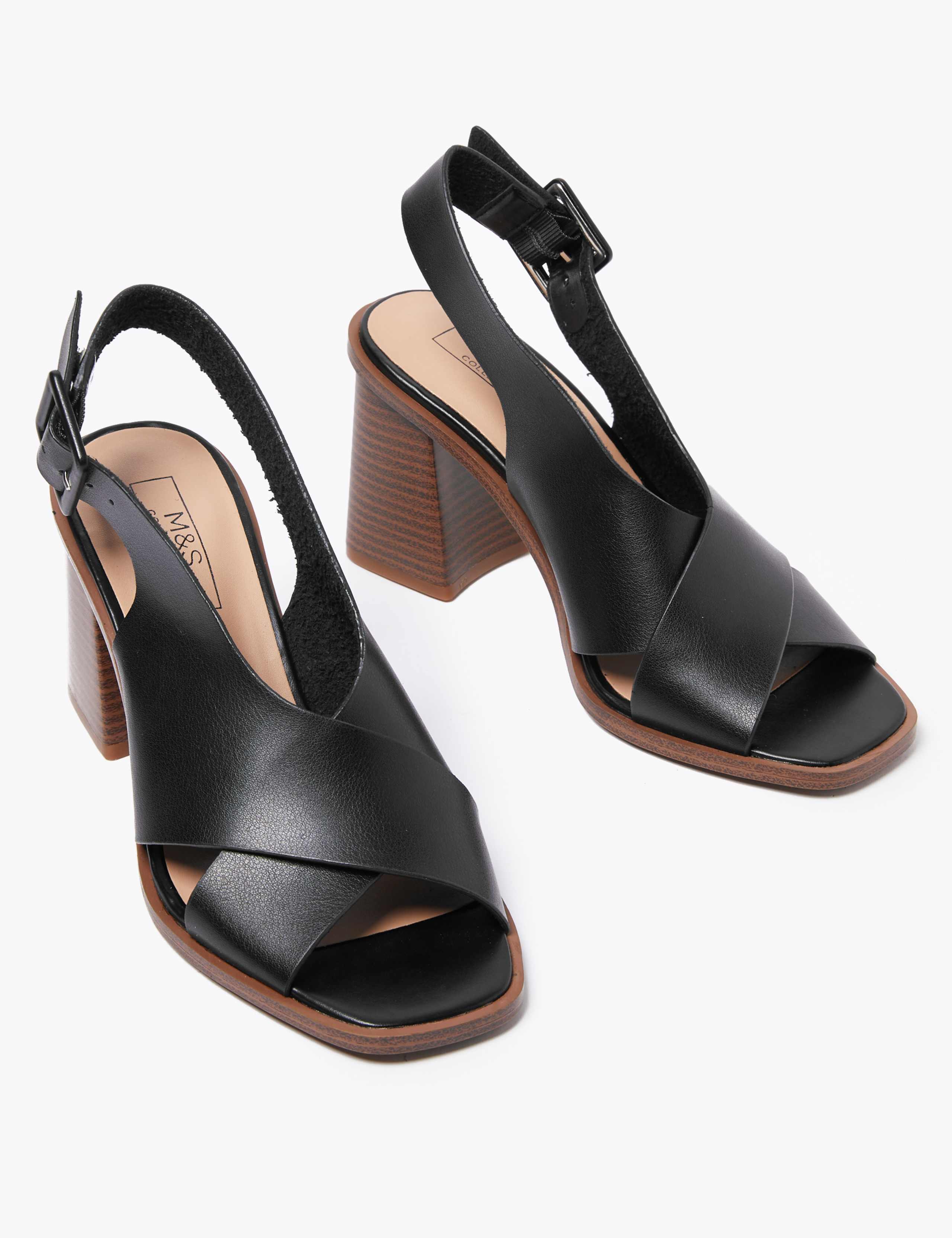 Block Heel Open Toe Slingback Sandals 2 of 4