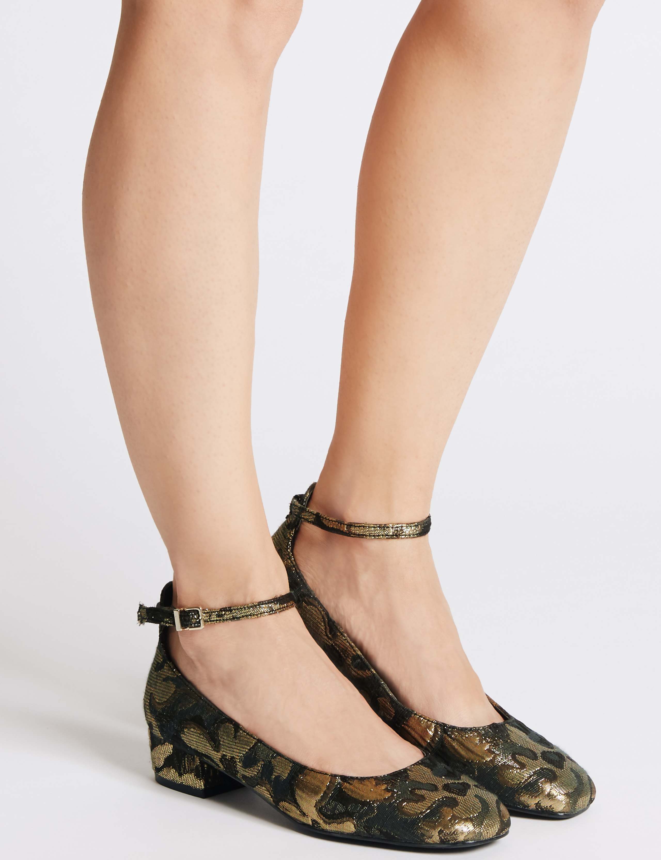 Block Heel Ankle Strap Court Shoes 1 of 6