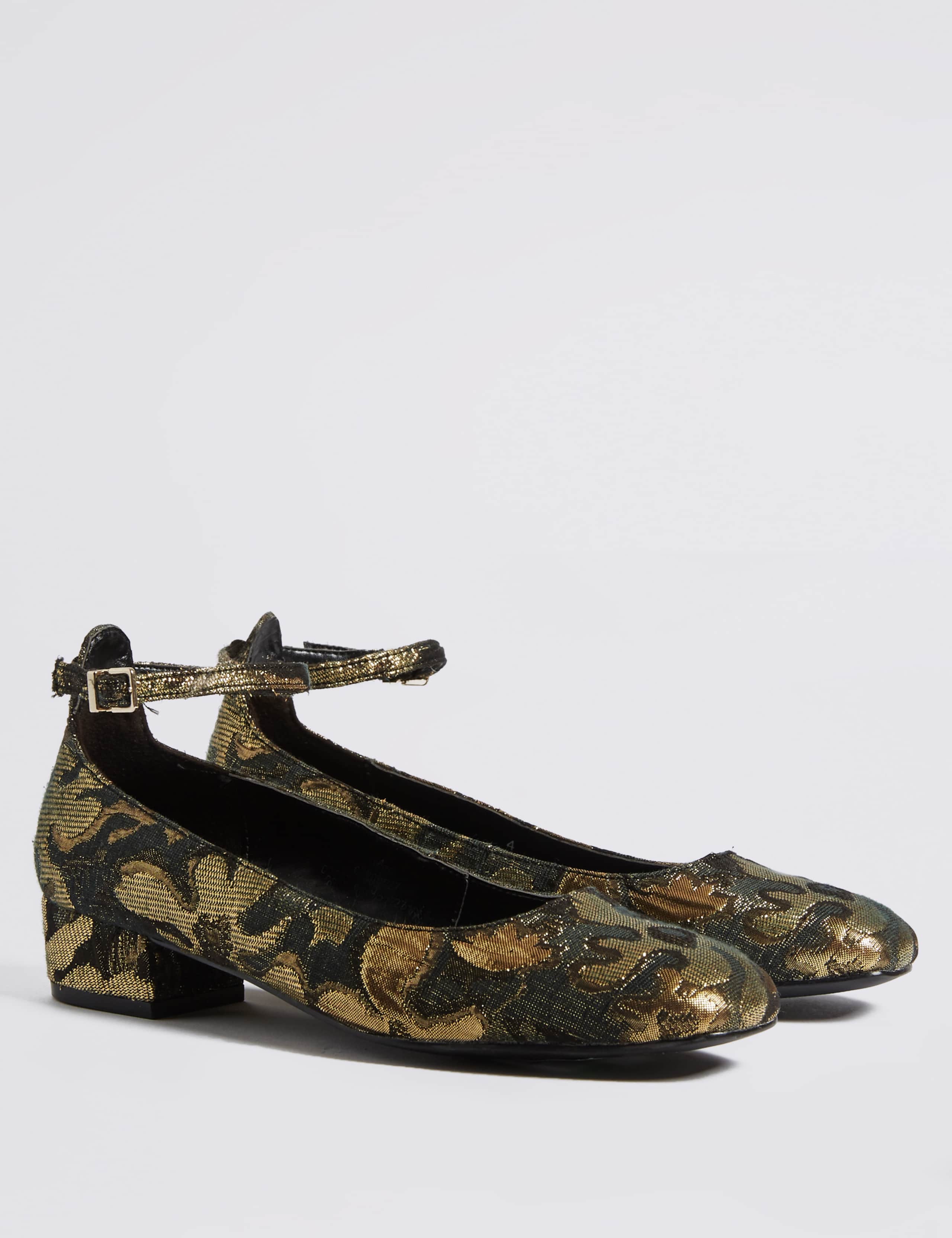 Block Heel Ankle Strap Court Shoes 3 of 6