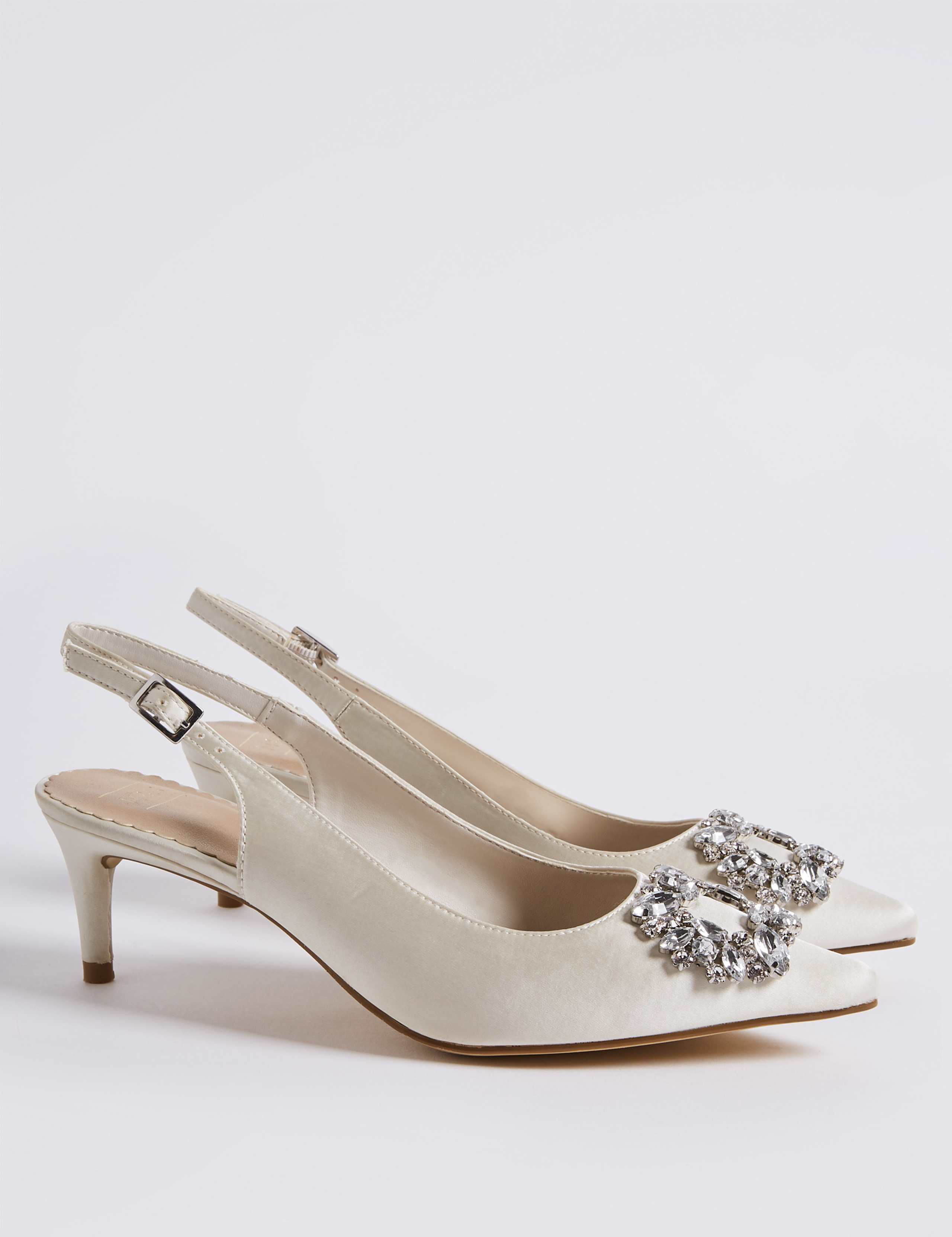 Kitten Heel Jewel Pointed Toe Court Shoes 3 of 6