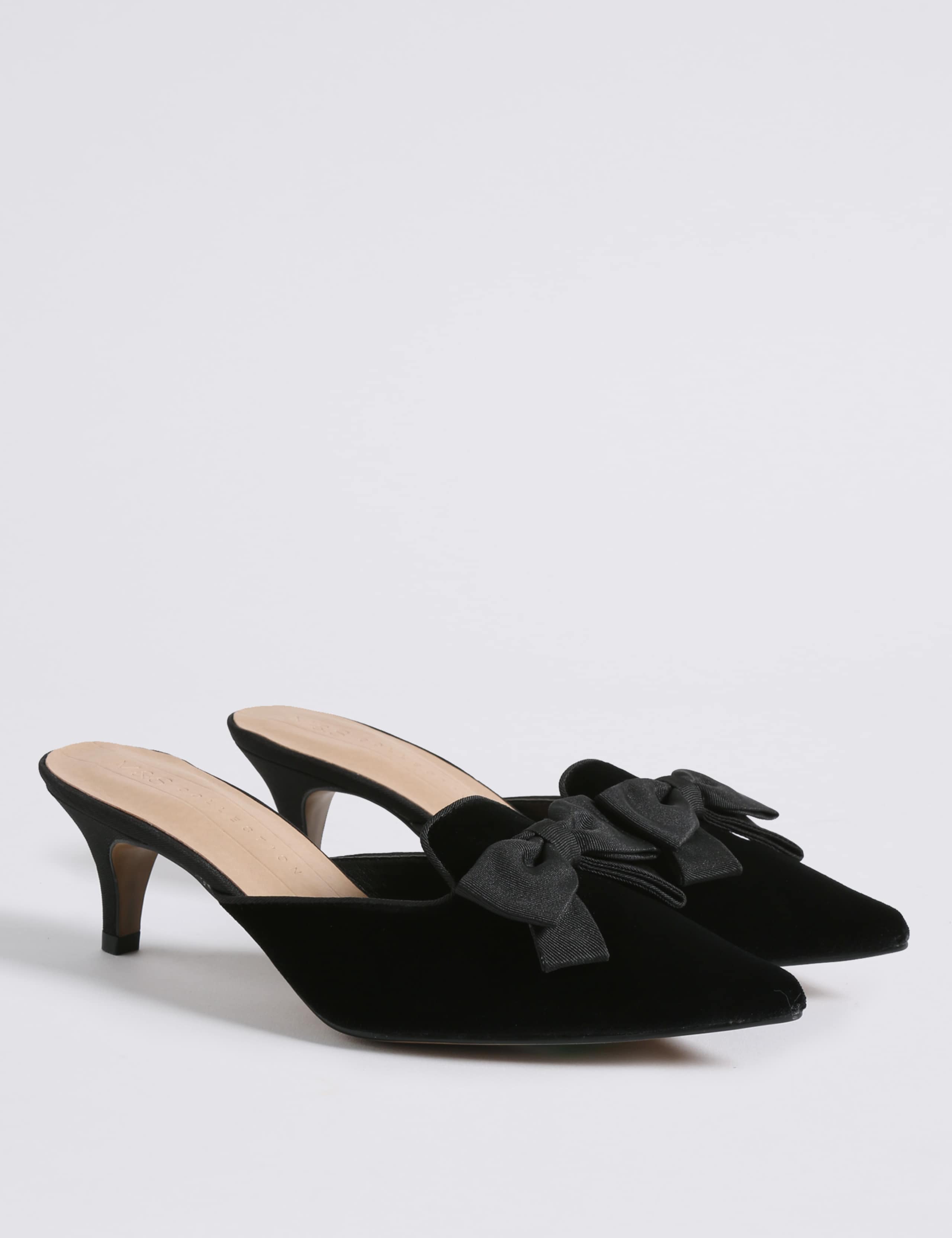 Kitten Heel Bow Mule Shoes 3 of 6
