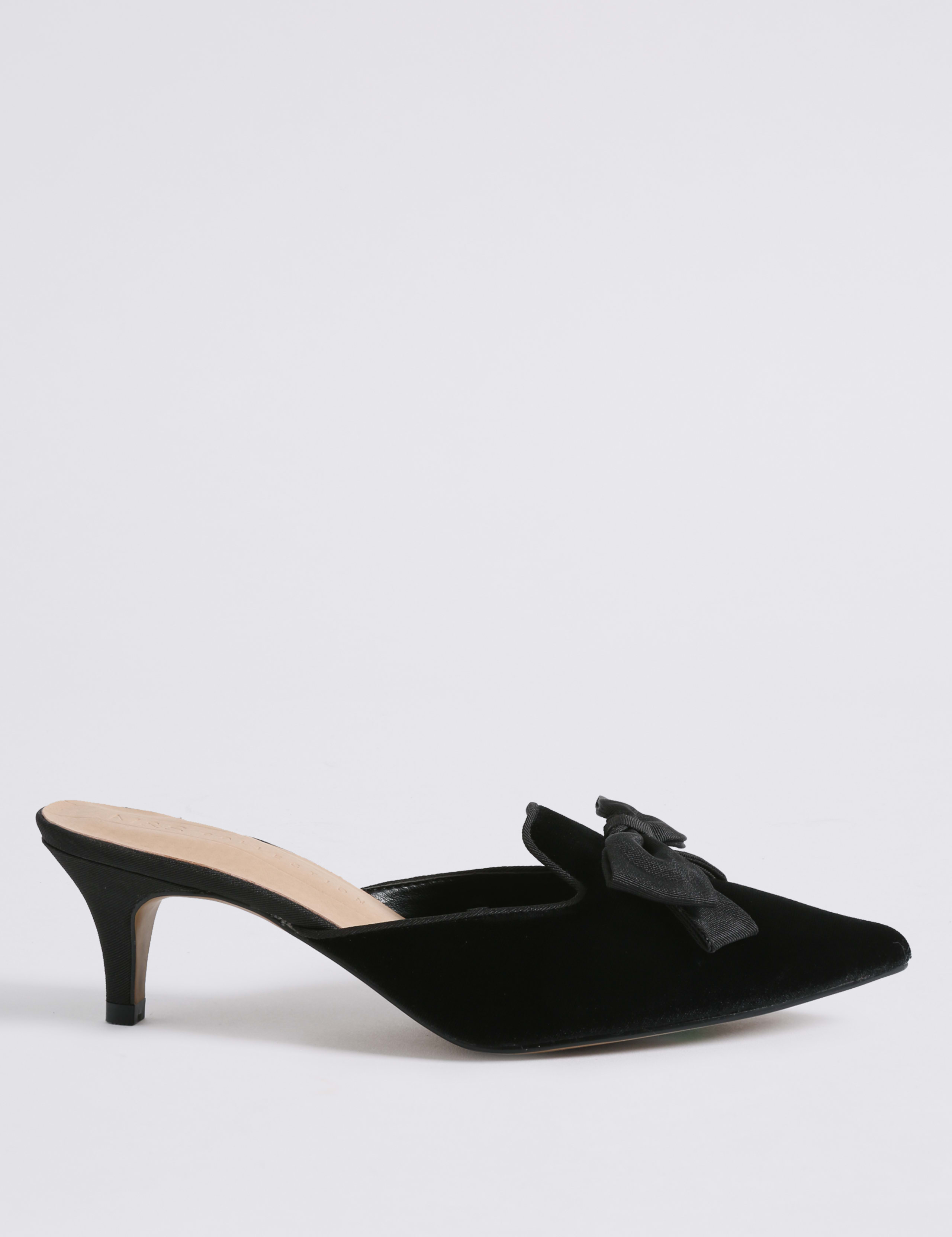Kitten Heel Bow Mule Shoes 2 of 6