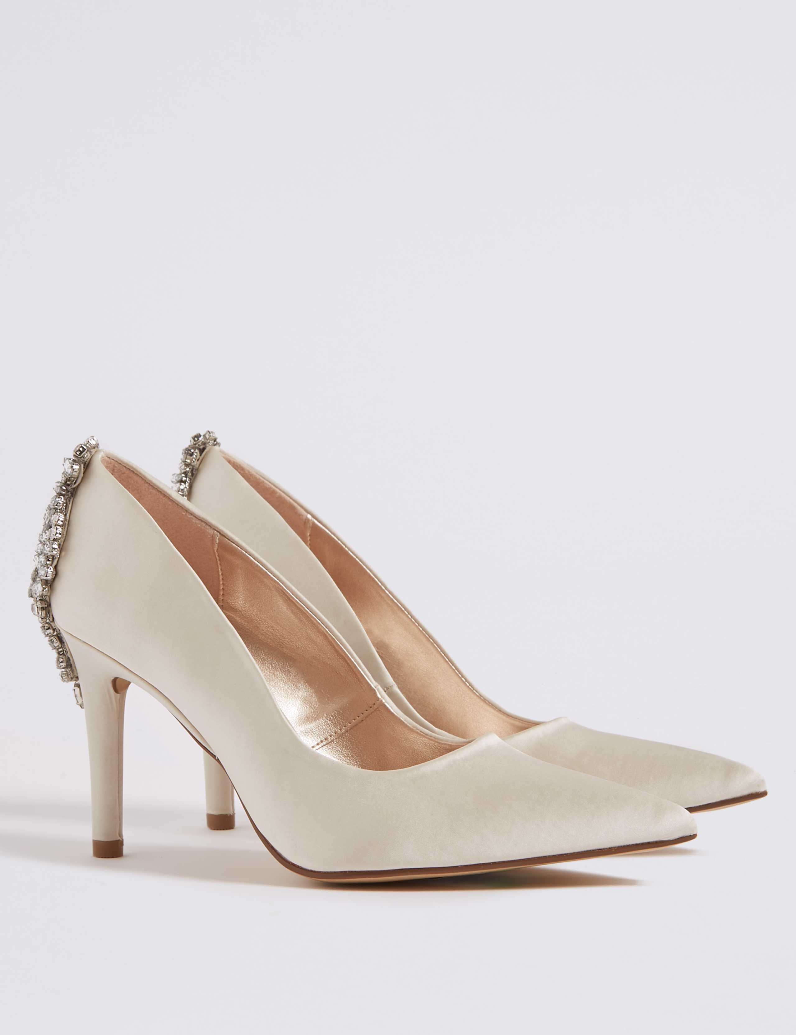 Stiletto Heel Jewel Back Court Shoes 3 of 6