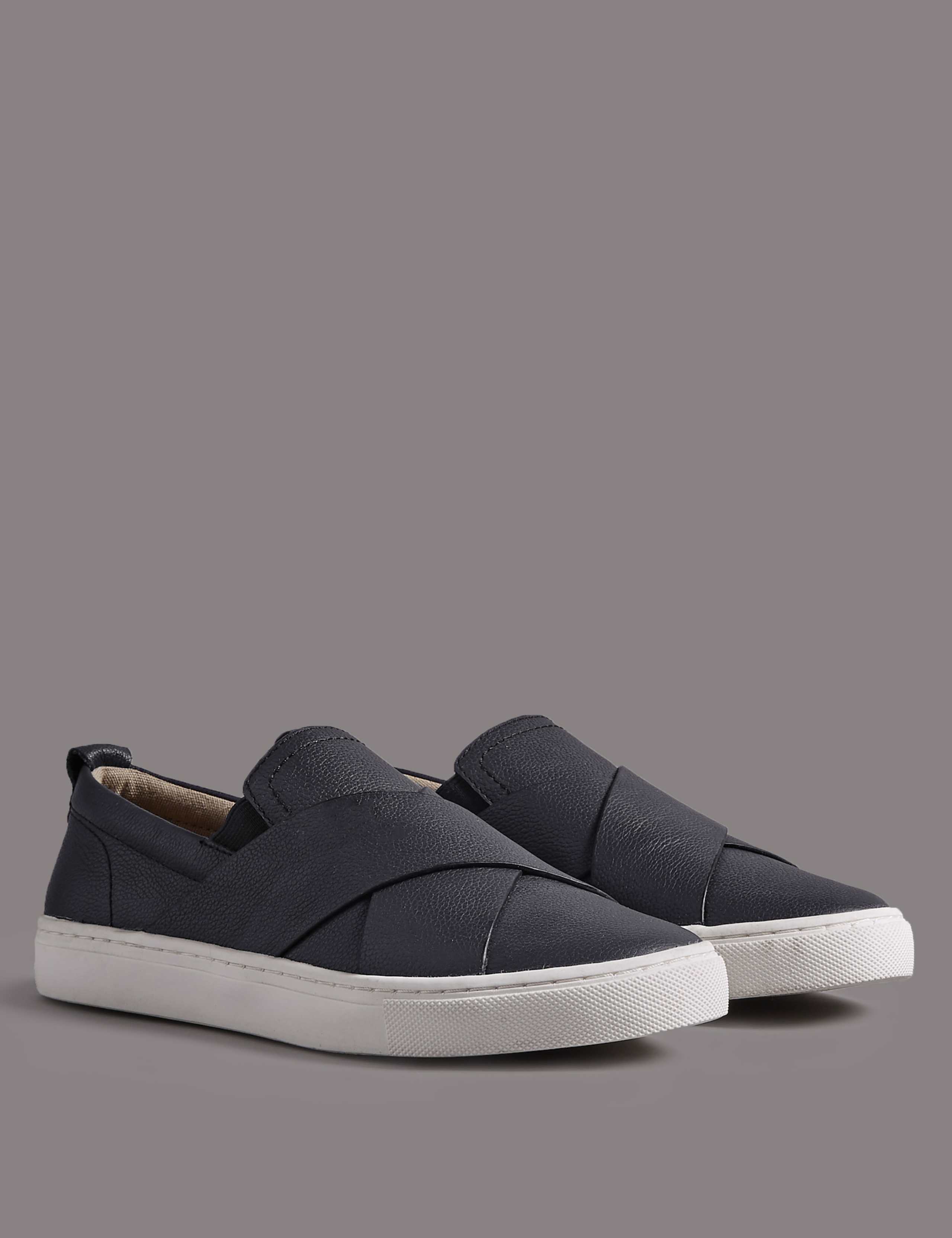 Leather Cross Strap Trainers 2 of 5