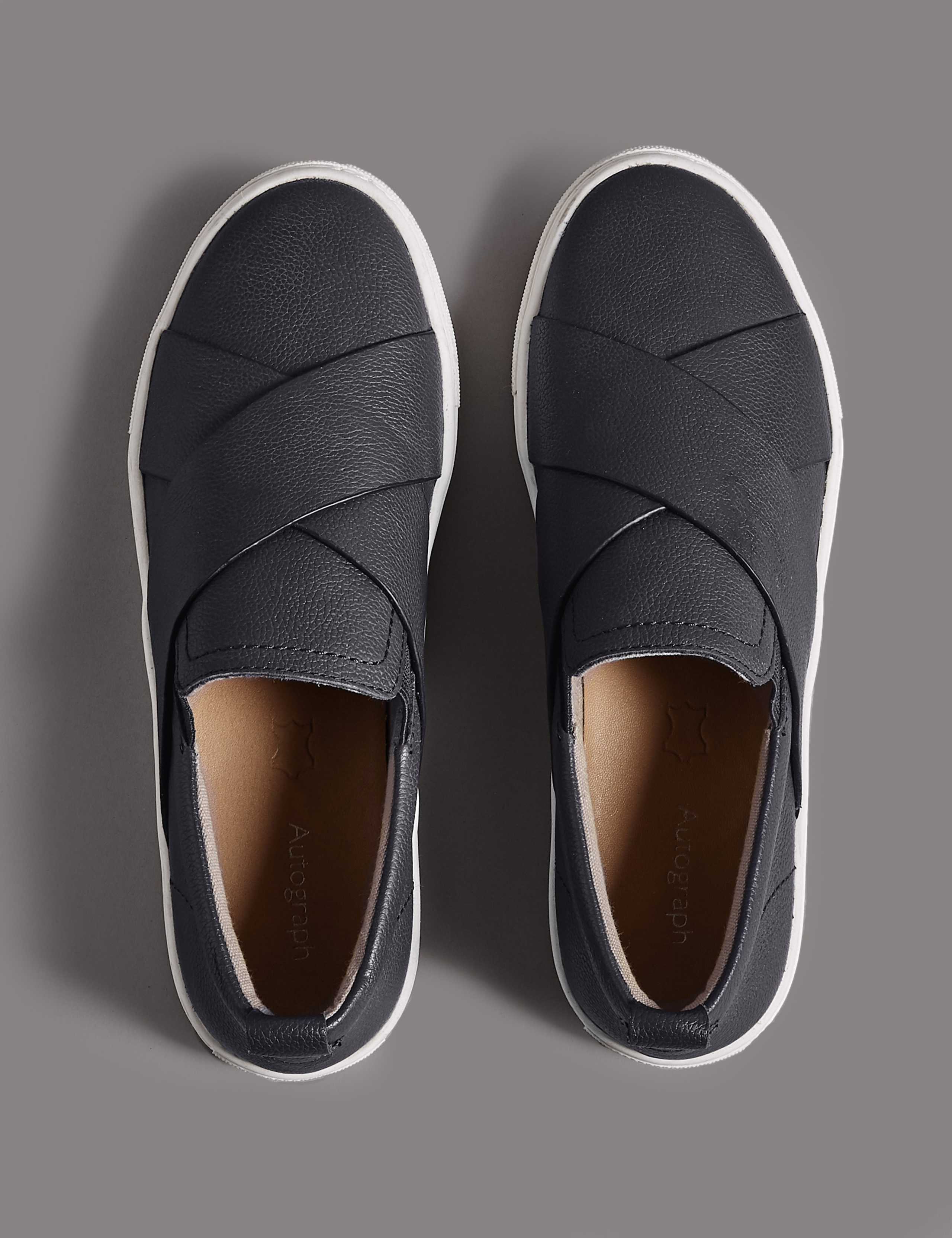 Leather Cross Strap Trainers 3 of 5