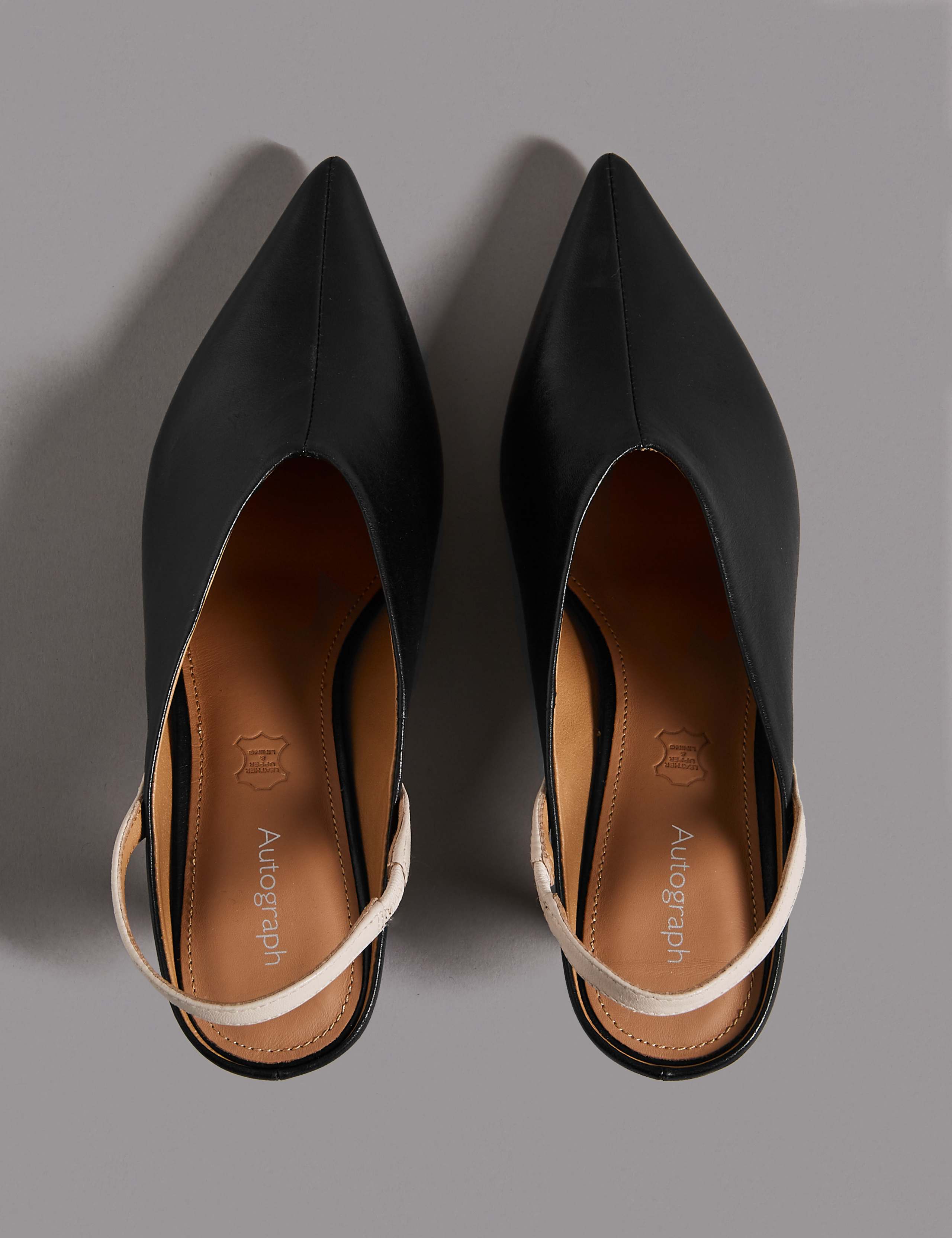 Leather Kitten Heel Slingback Court Shoes 3 of 5