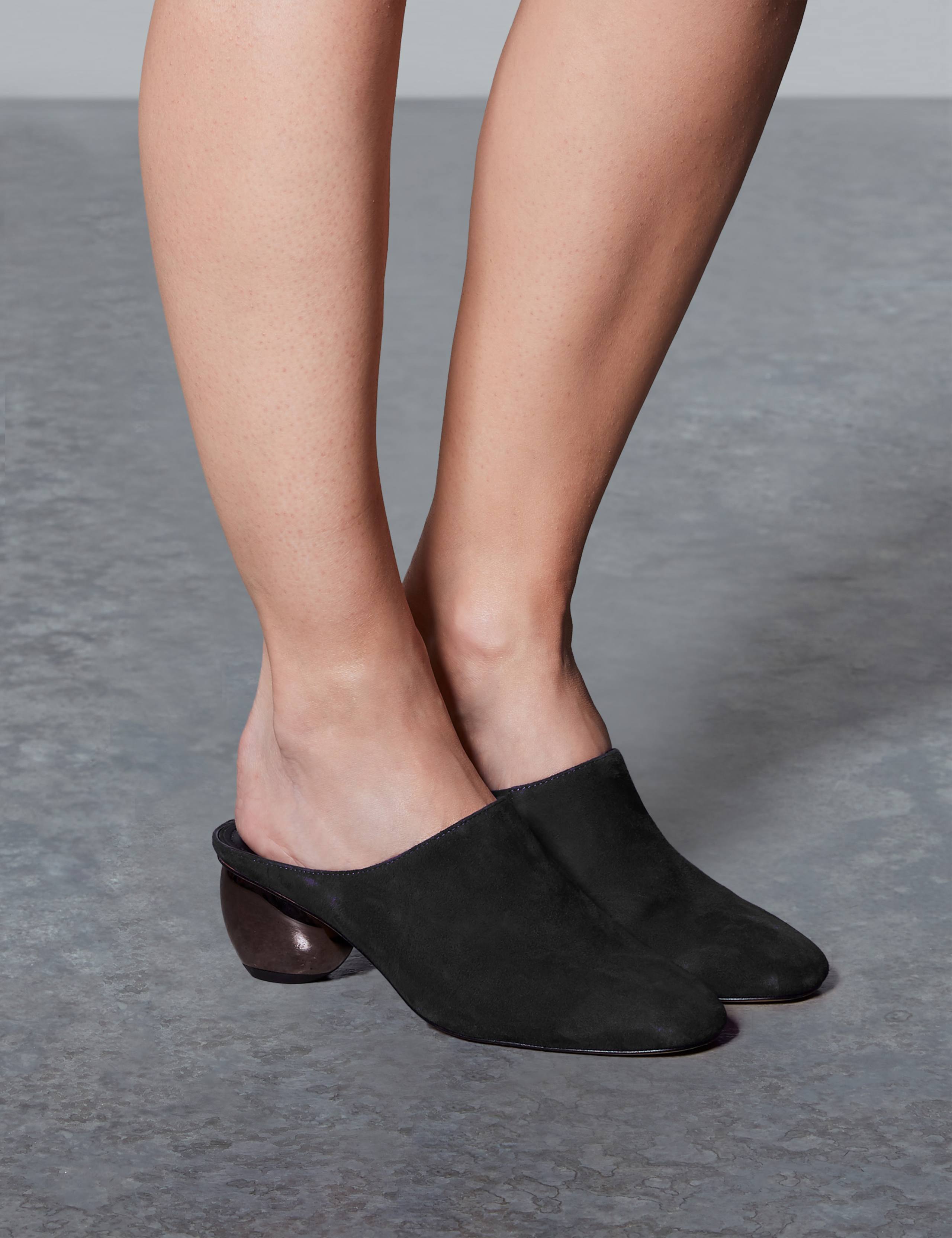 Suede Round Heel Mule Shoes 1 of 6