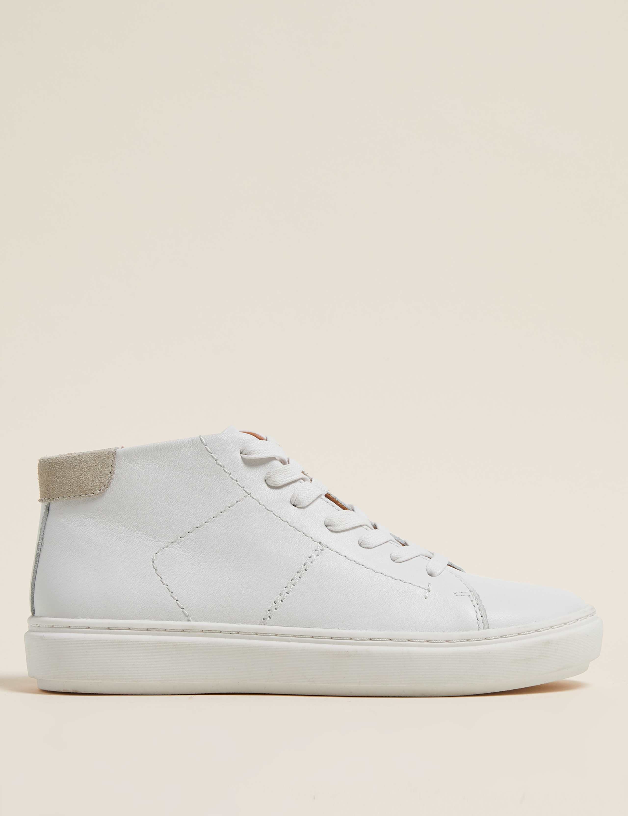 Leather Lace Up High Top Trainers 4 of 4