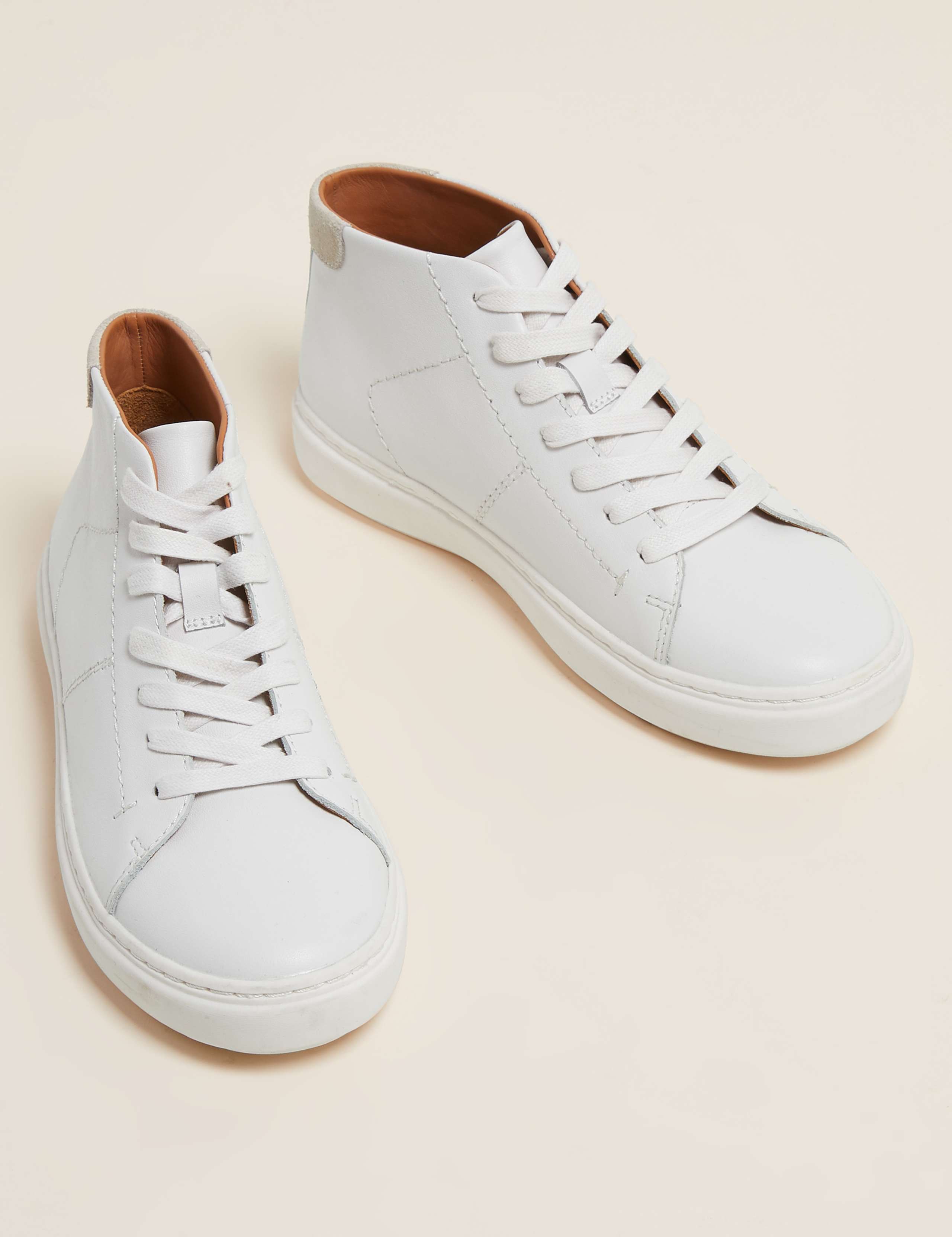 Leather Lace Up High Top Trainers 2 of 4
