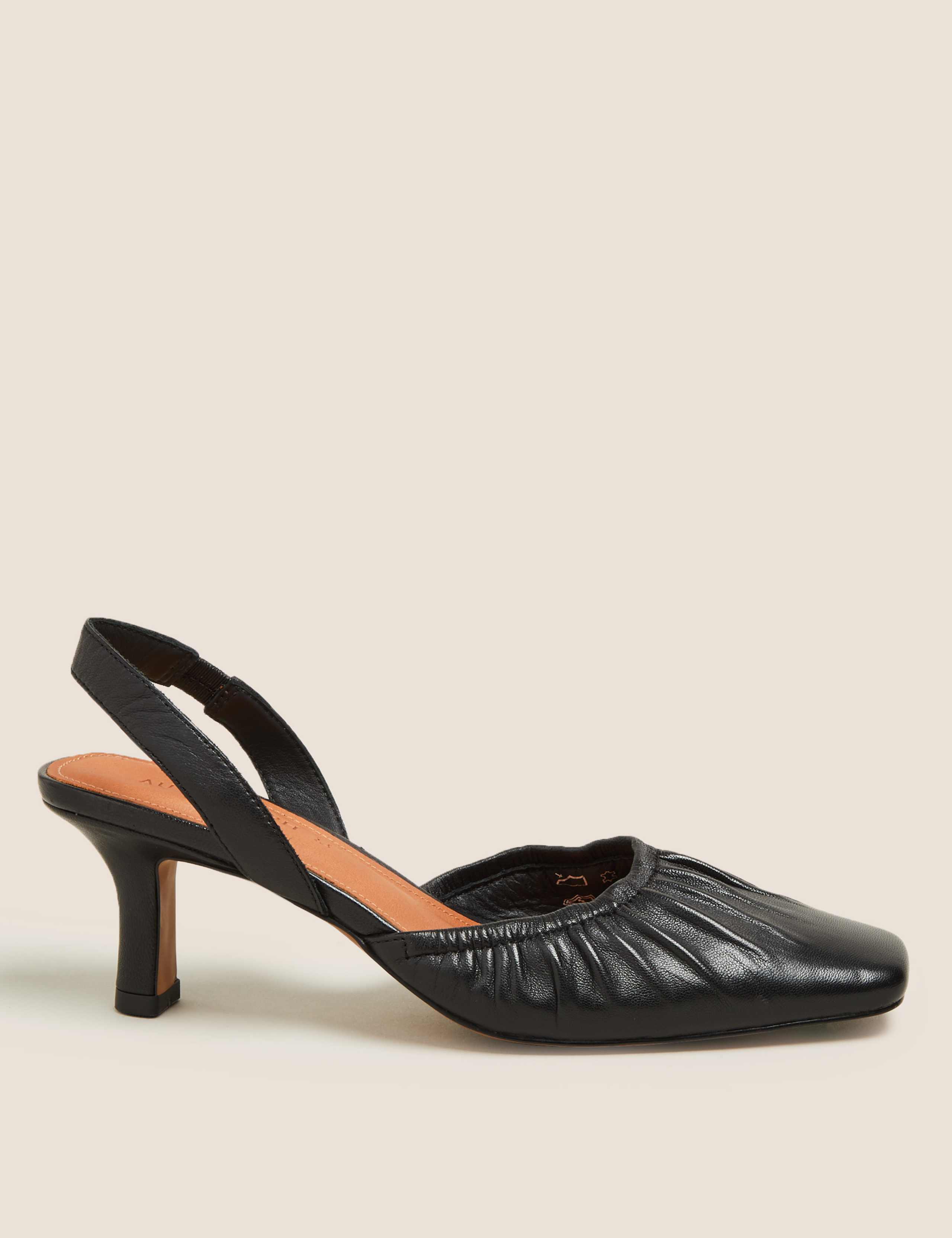 Leather Square Toe Slingback Shoes 5 of 5