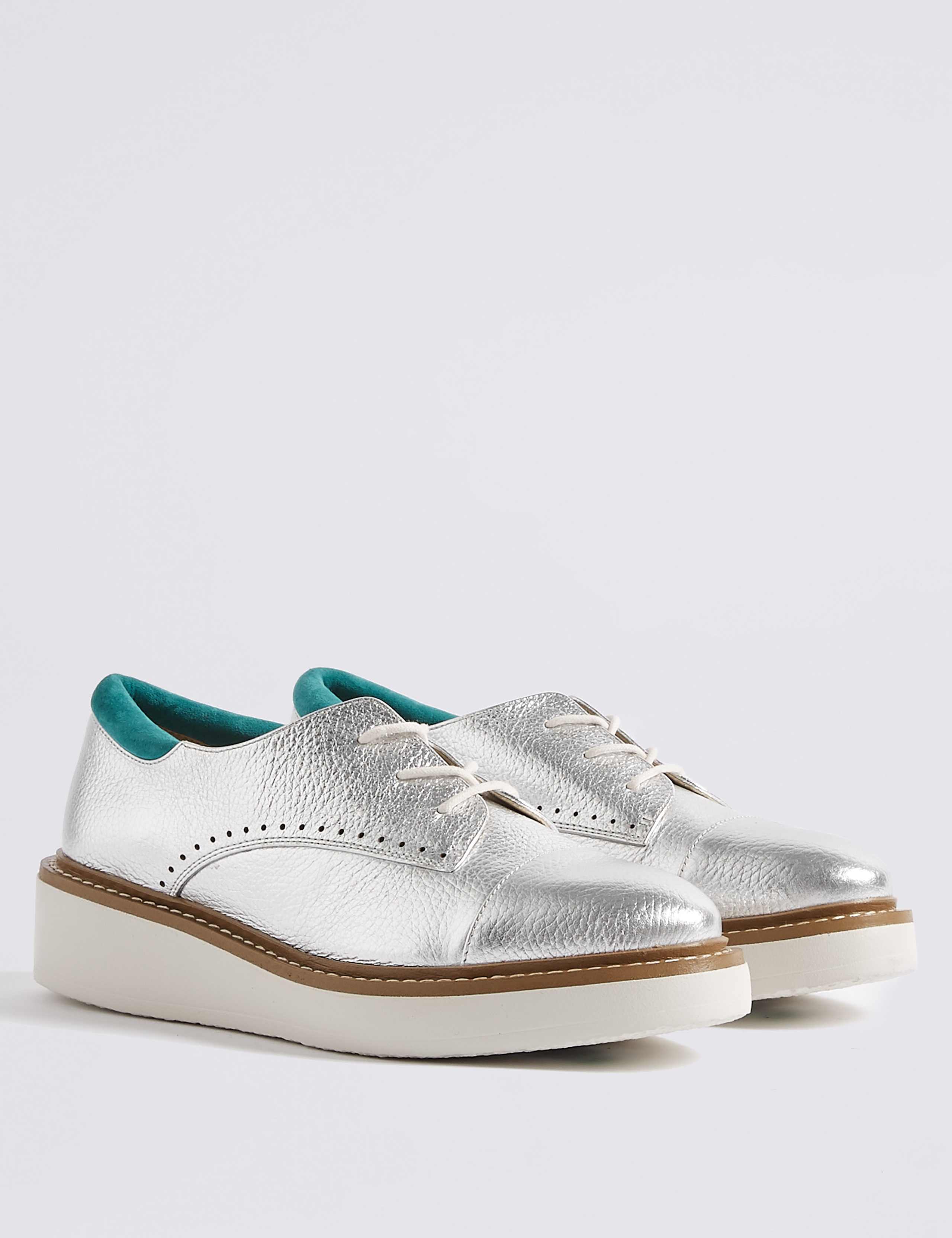 Leather Flatform Brogue Shoes 3 of 6