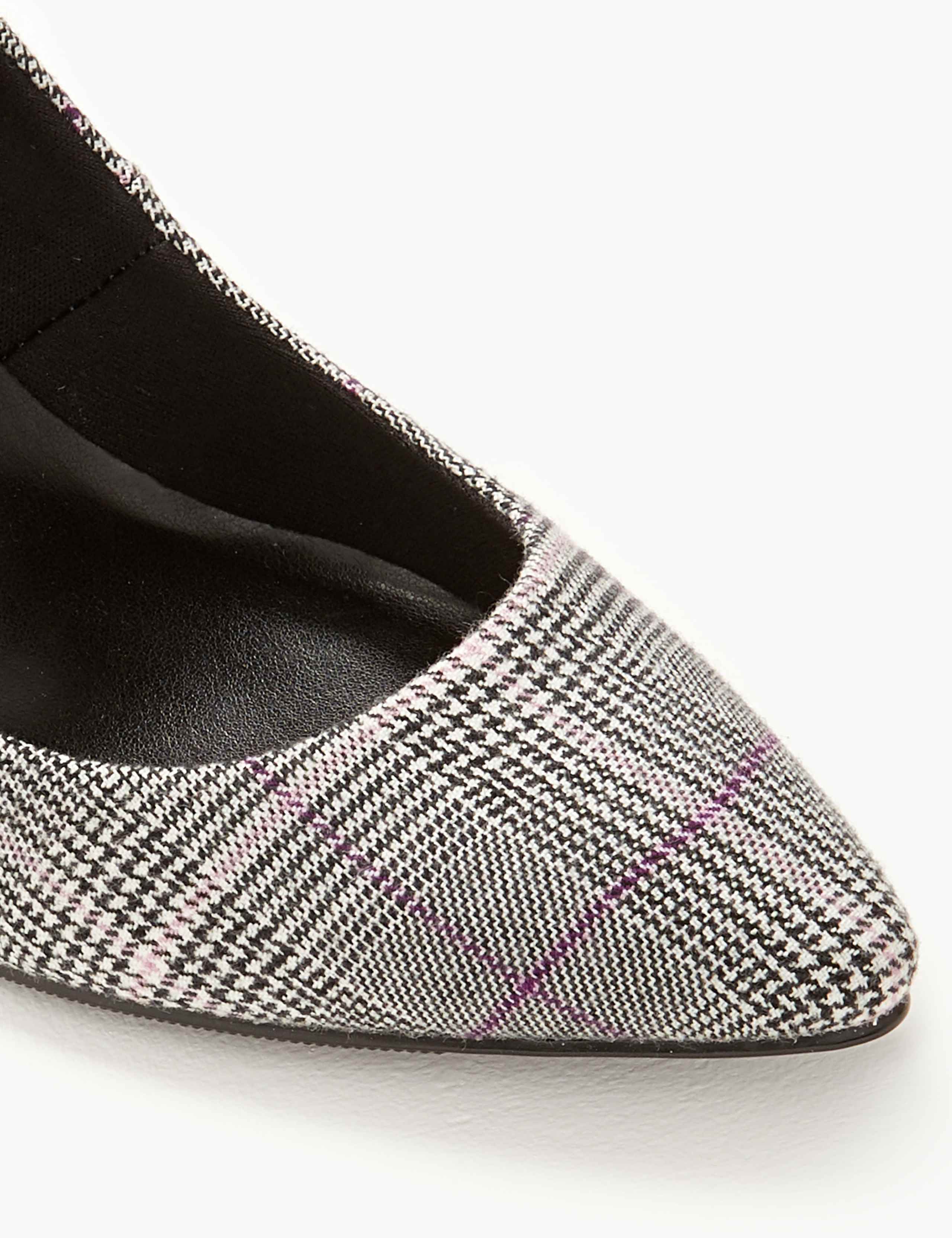 Stiletto Heel Checked Pointed Court Shoes 4 of 5