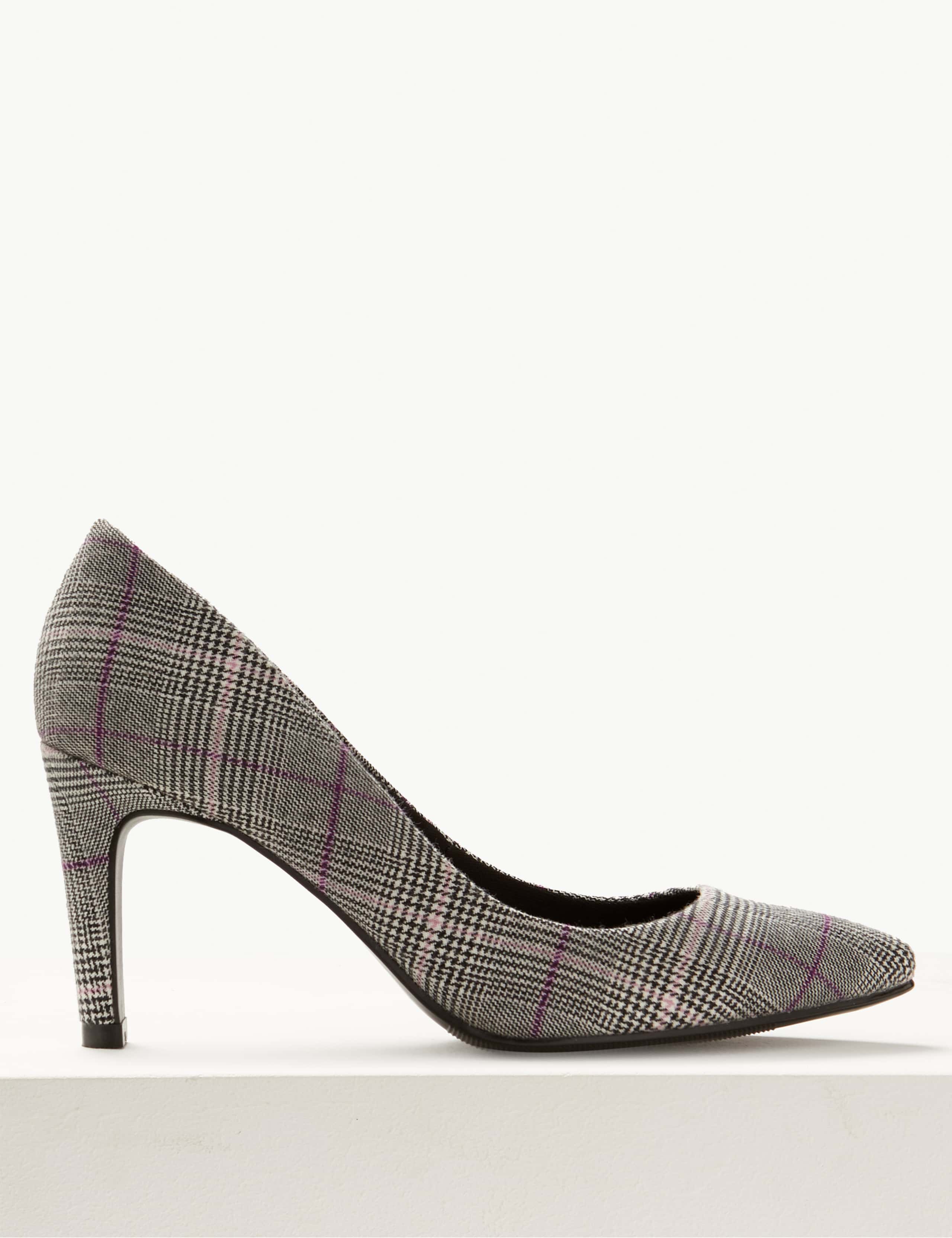 Stiletto Heel Checked Pointed Court Shoes 2 of 5