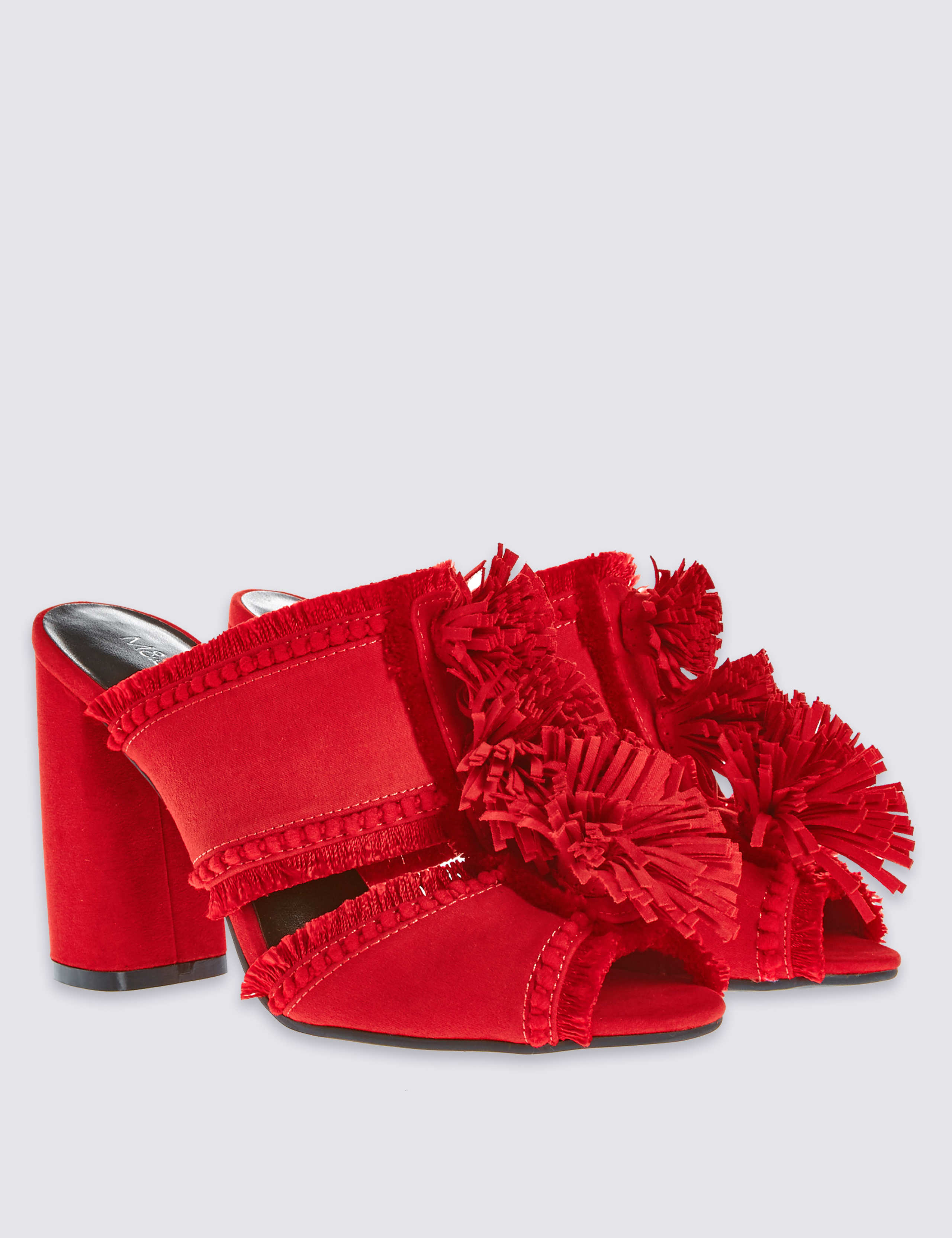 Angular Pom Pom Mule Sandals with Insolia® 3 of 6