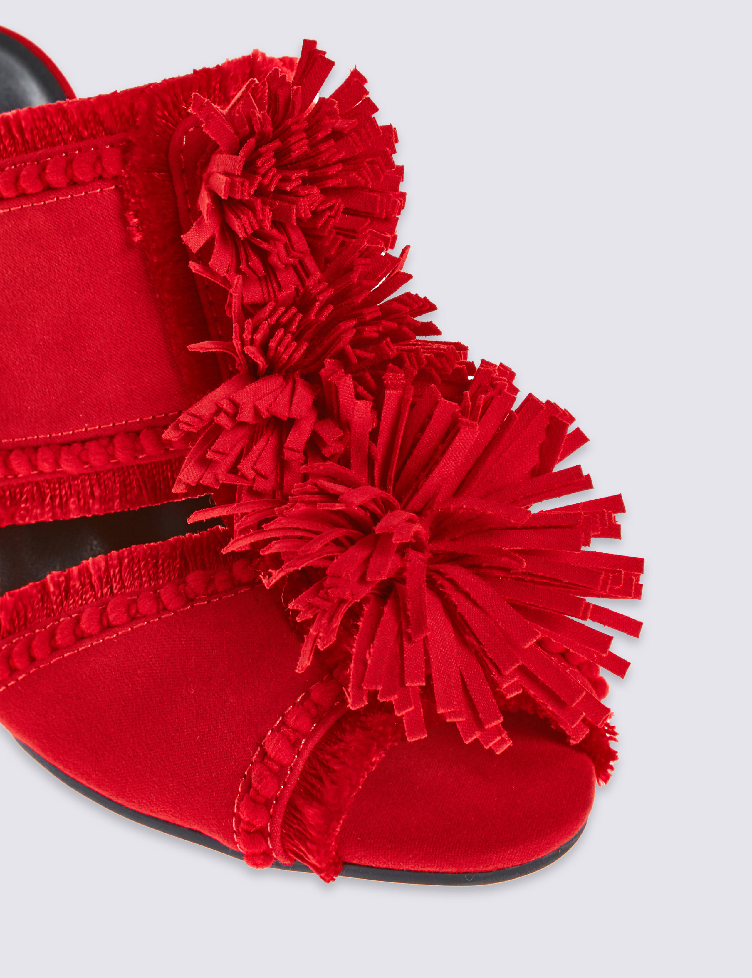 Angular Pom Pom Mule Sandals with Insolia® 6 of 6