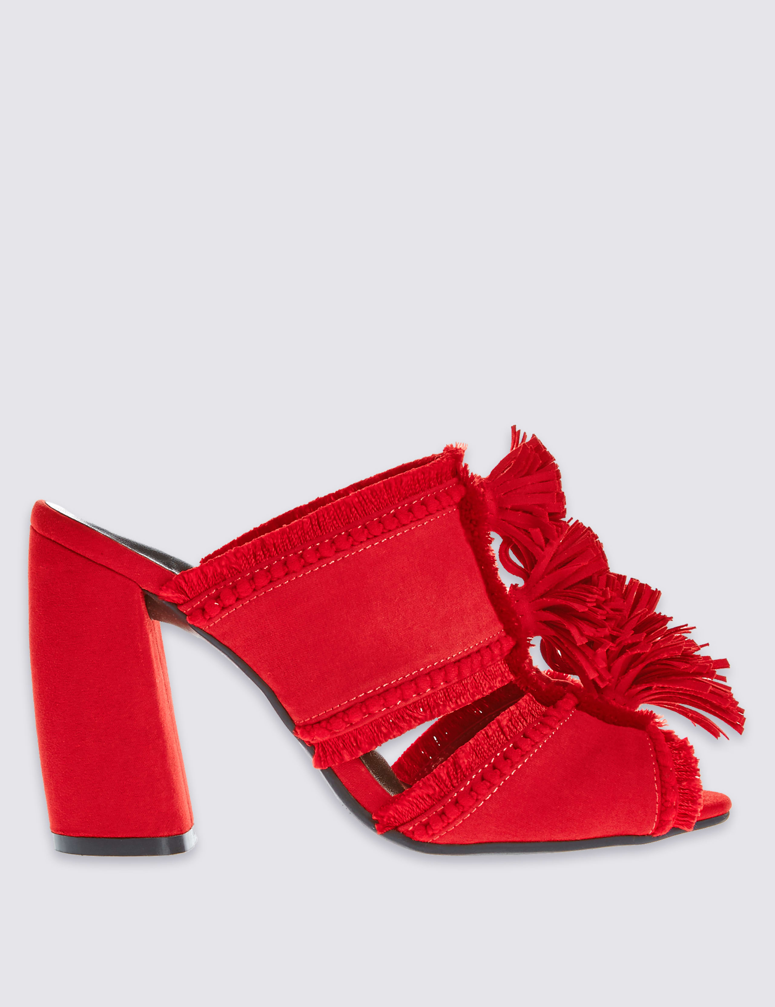 Angular Pom Pom Mule Sandals with Insolia® 2 of 6