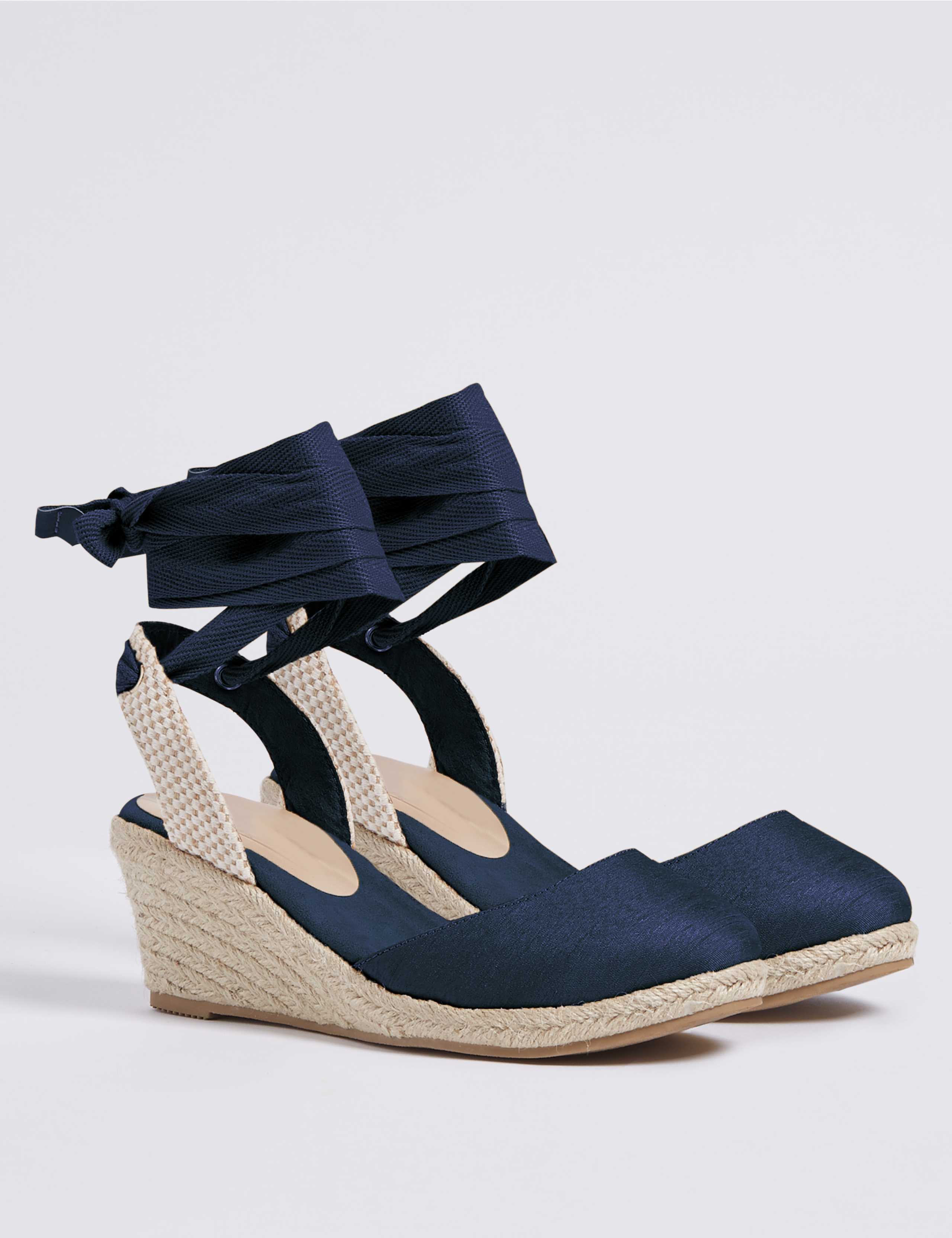 Wide Fit Wedge Heel Lace-up Espadrilles 2 of 5