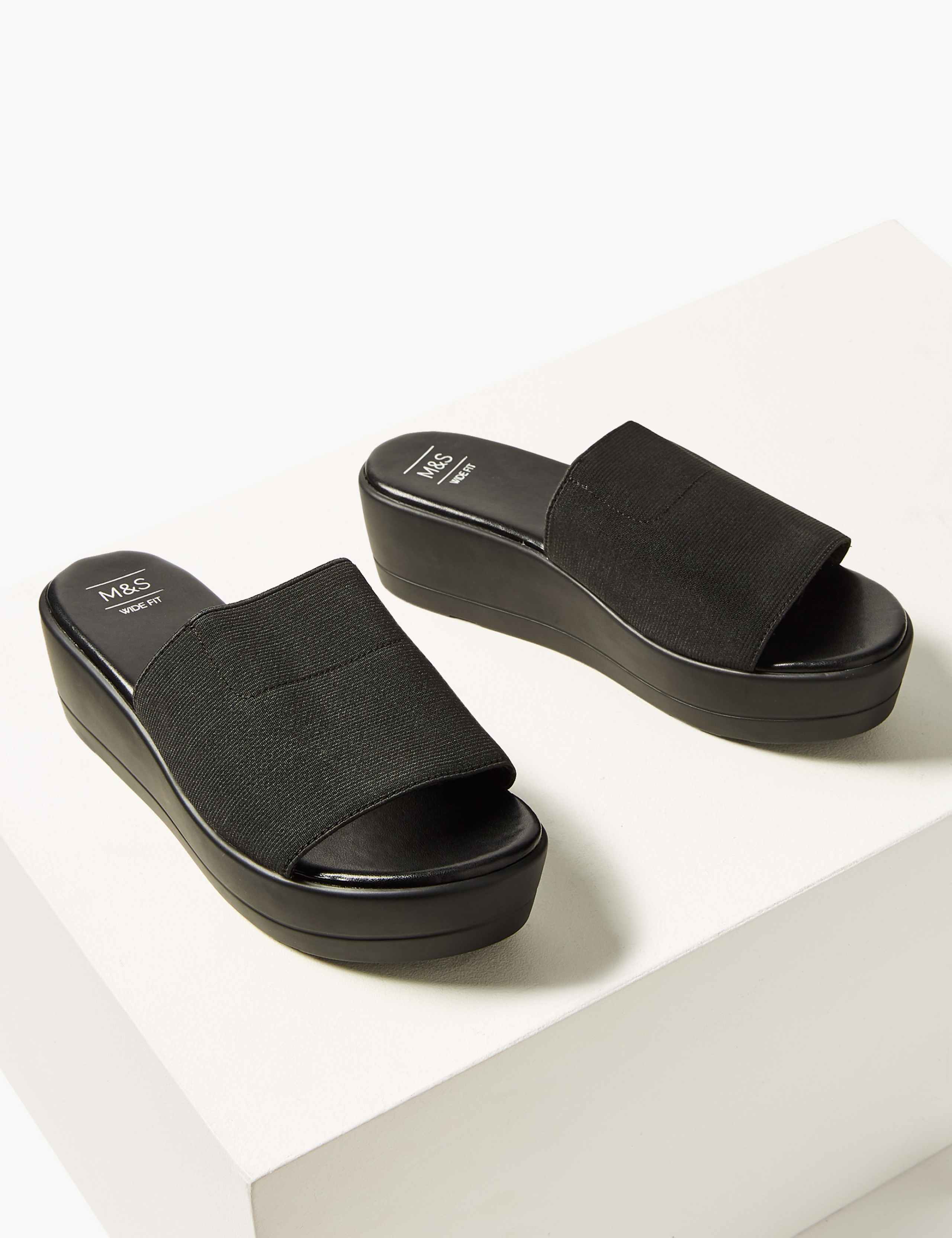 Wide Fit Wedge Heel Mule Sandals 3 of 6
