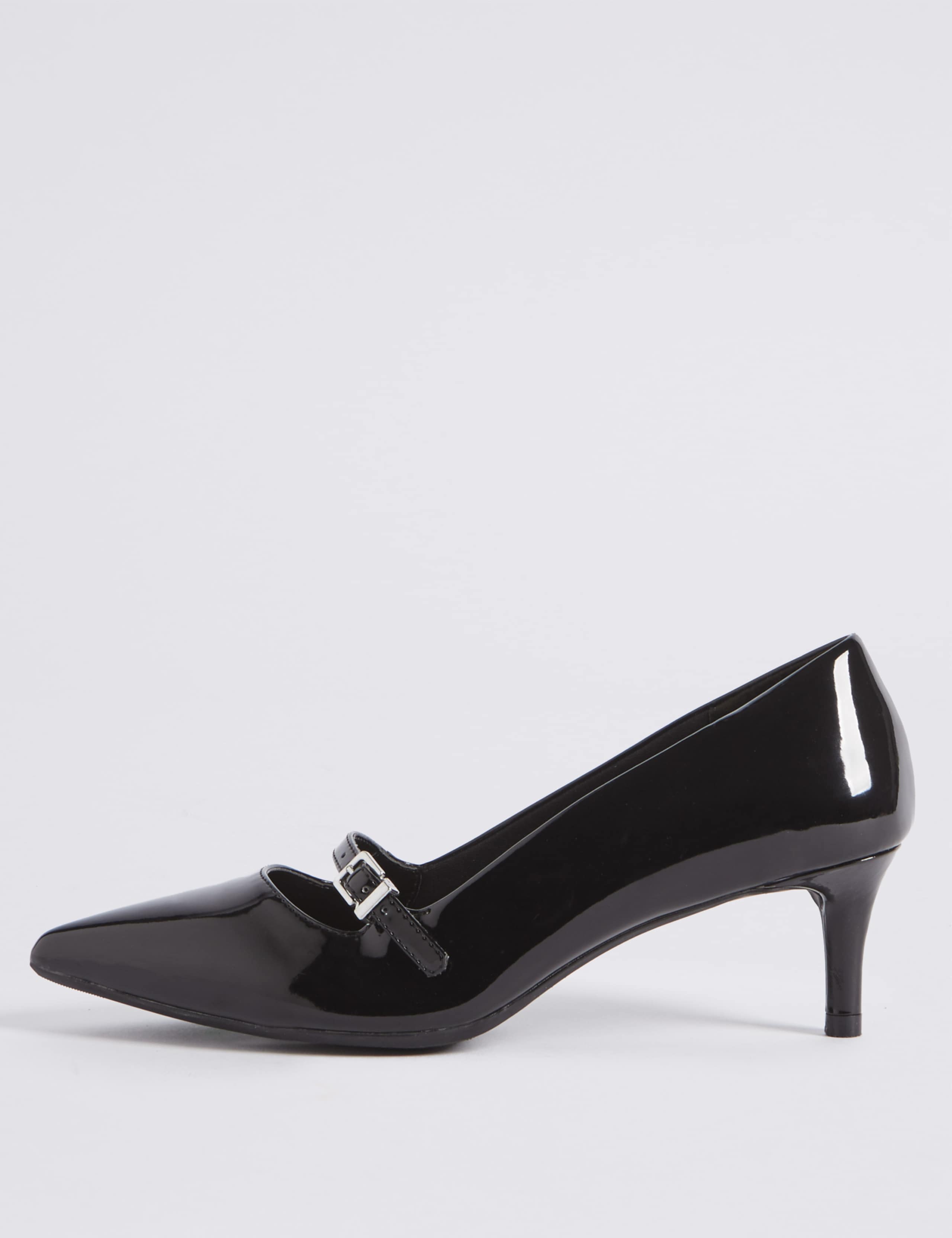 Wide Fit Kitten Heel Bar Court Shoes 5 of 6