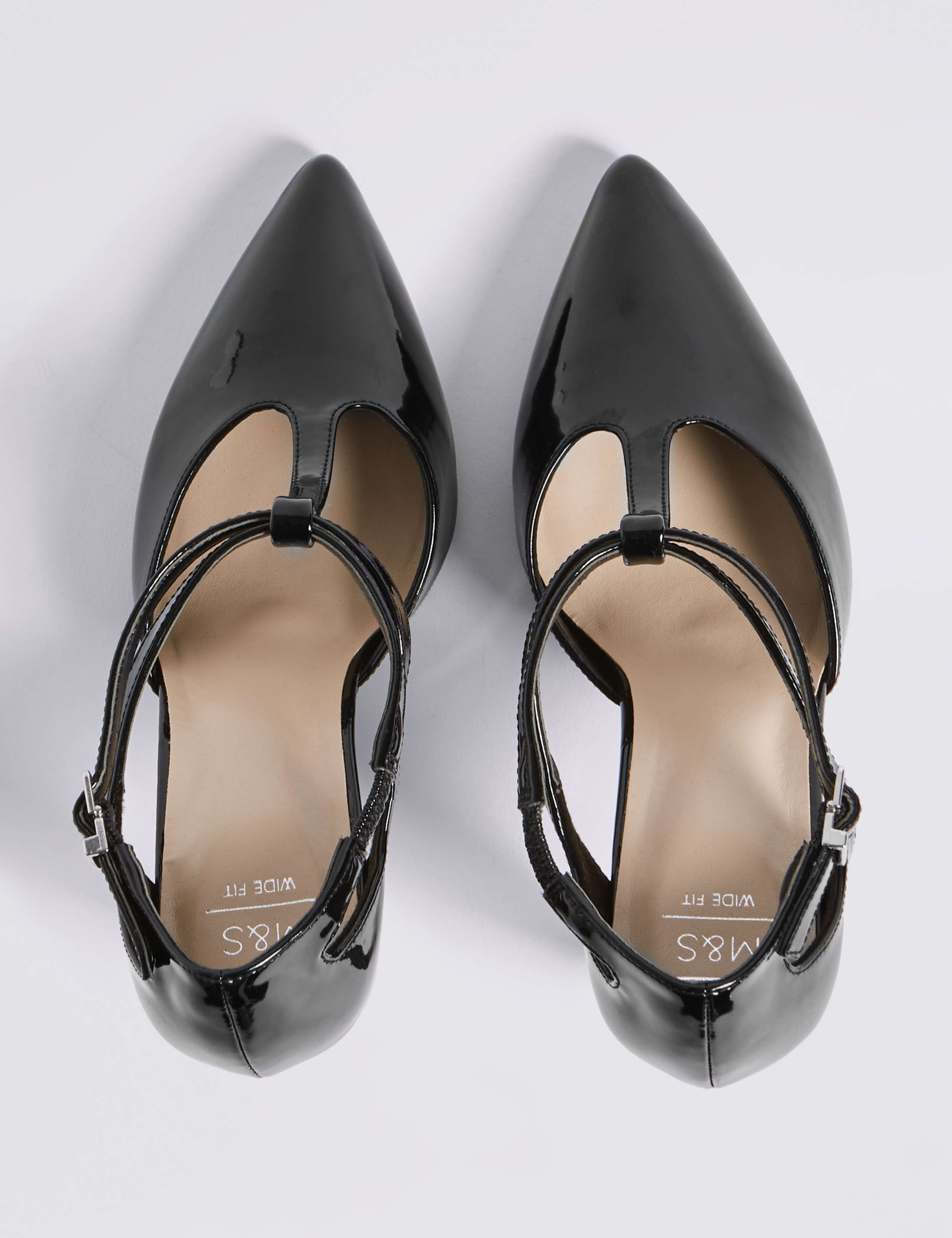 Wide Fit Stiletto Heel T-Bar Court Shoes 4 of 6