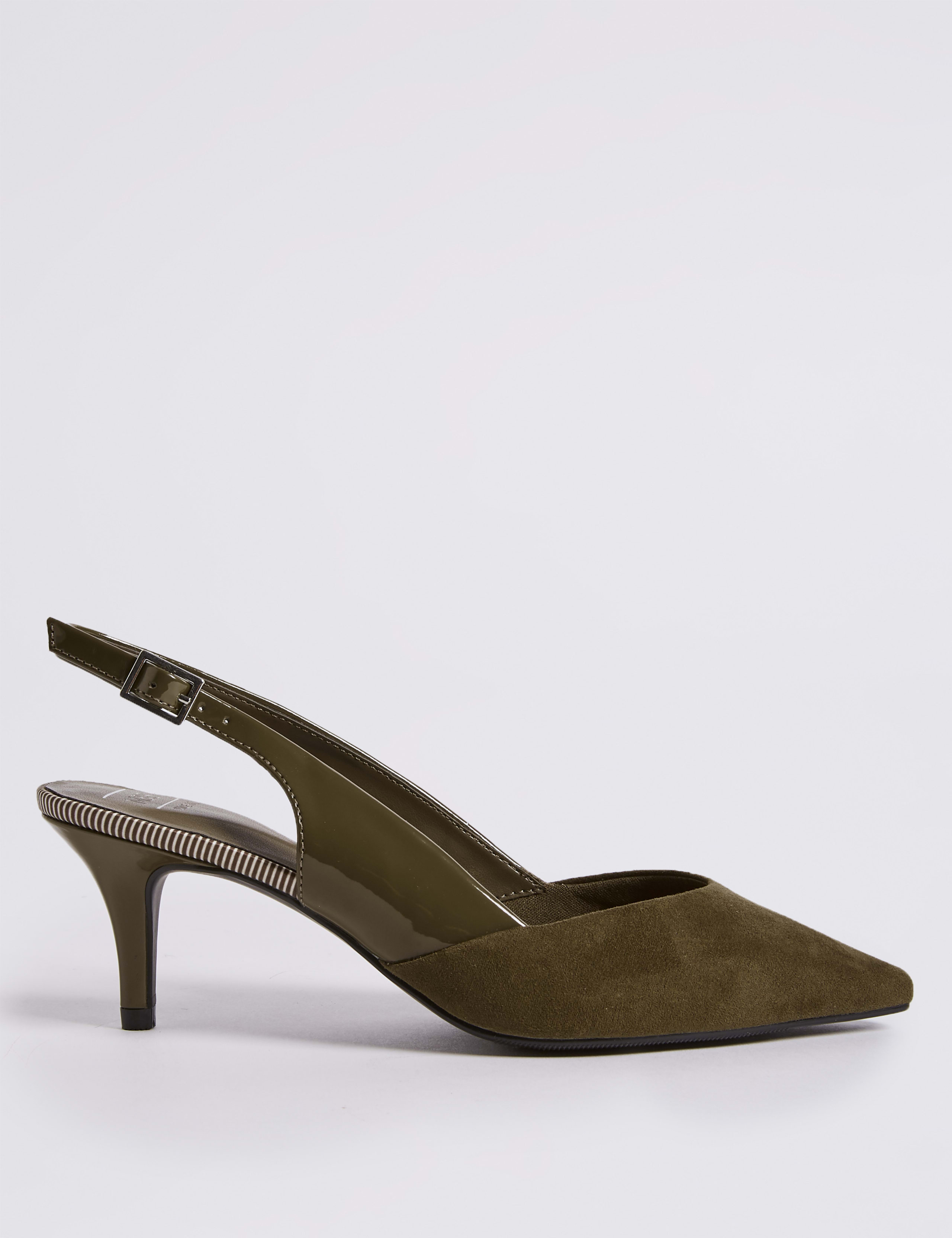 Wide Fit Kitten Heel Slingback Court Shoes 2 of 6