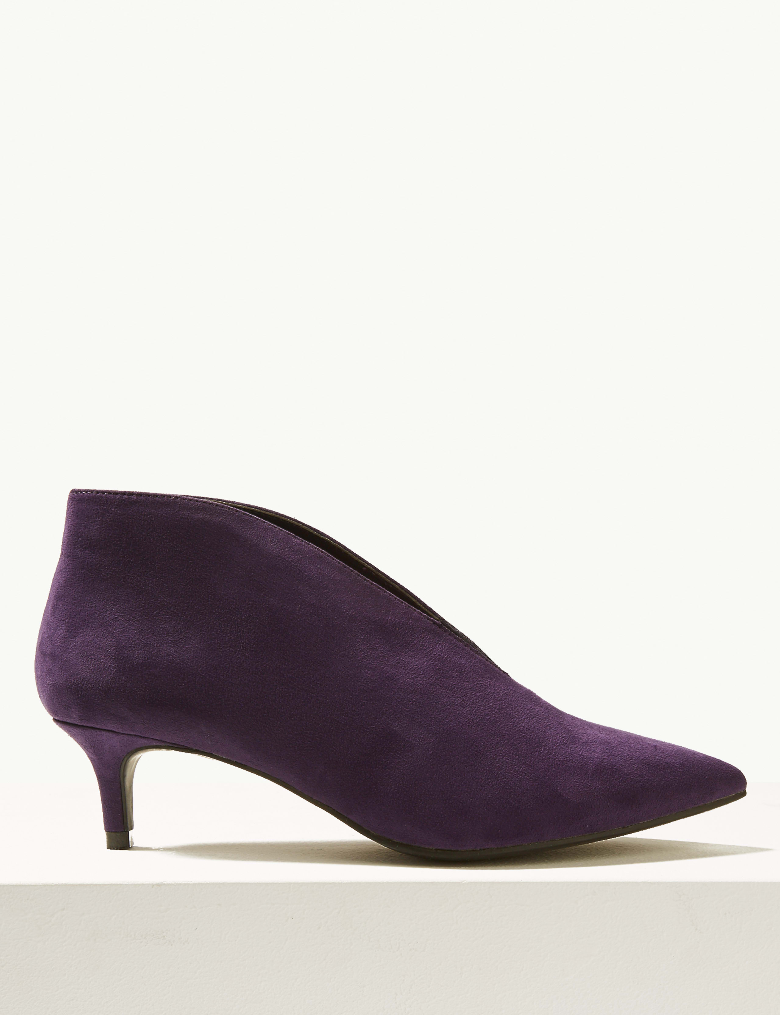 Wide Fit Kitten Heel V-Cut Shoe Boots 2 of 6