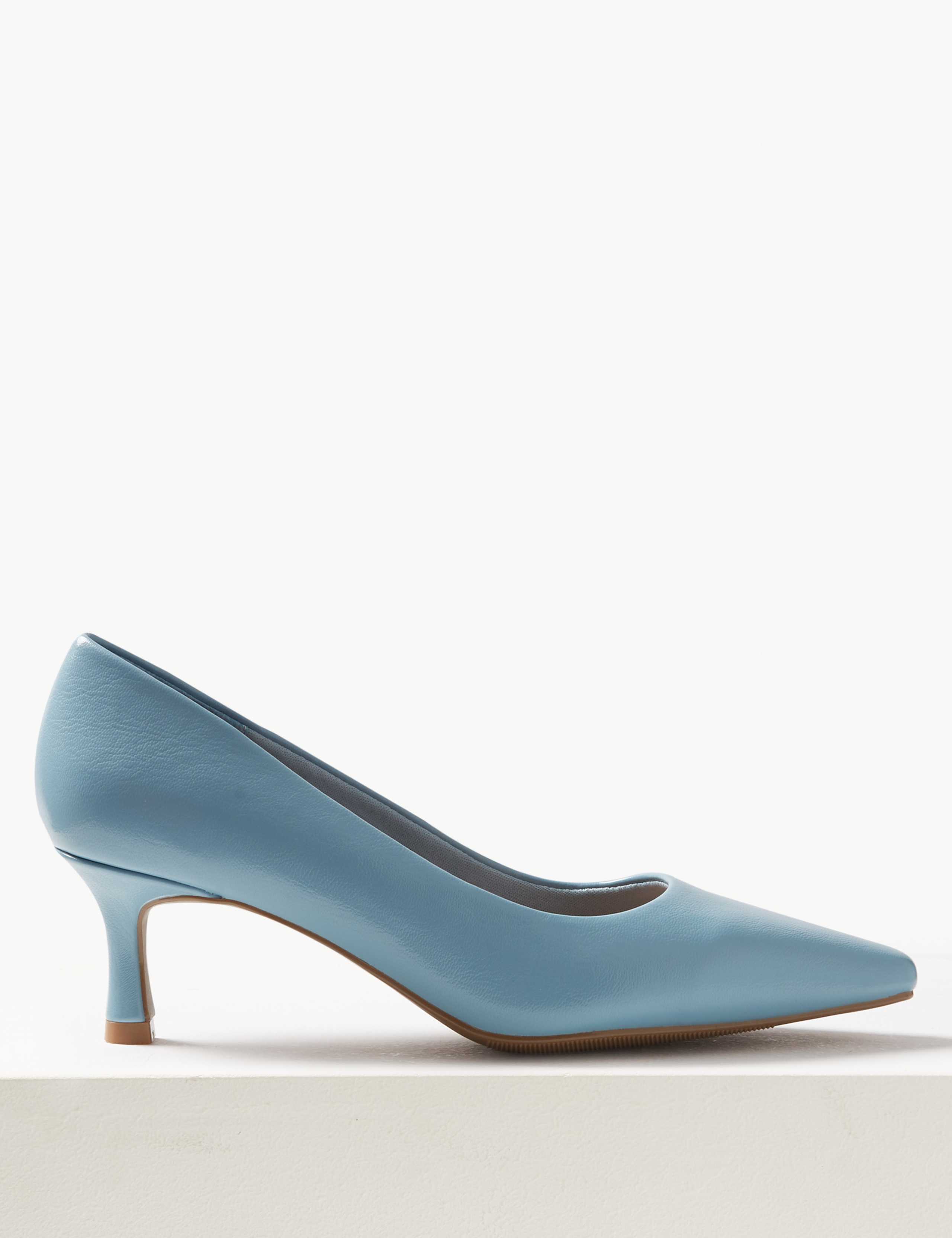 Wide Fit Kitten Heel Court Shoes 2 of 5