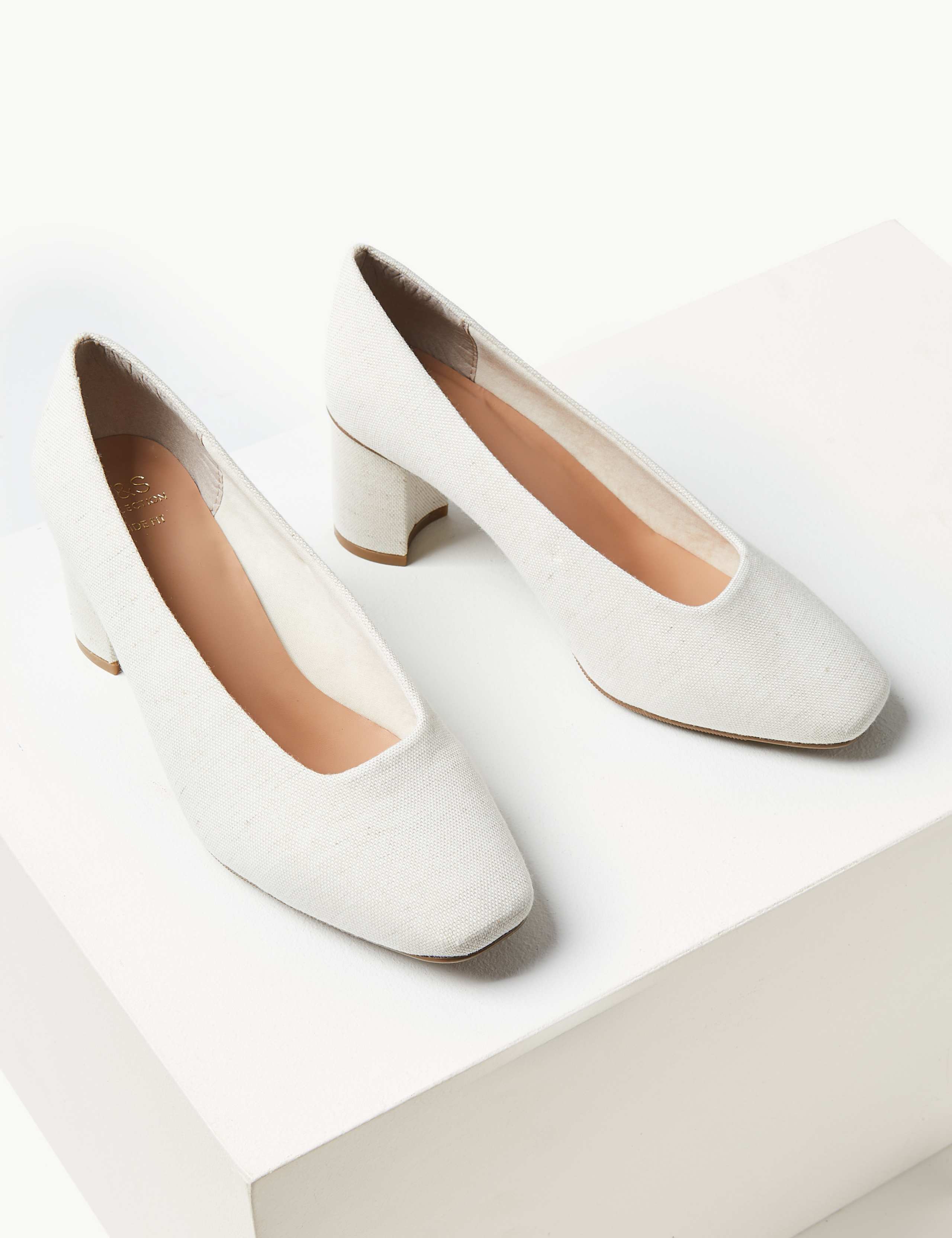 Wide Fit Block Heel Court Shoes 2 of 4