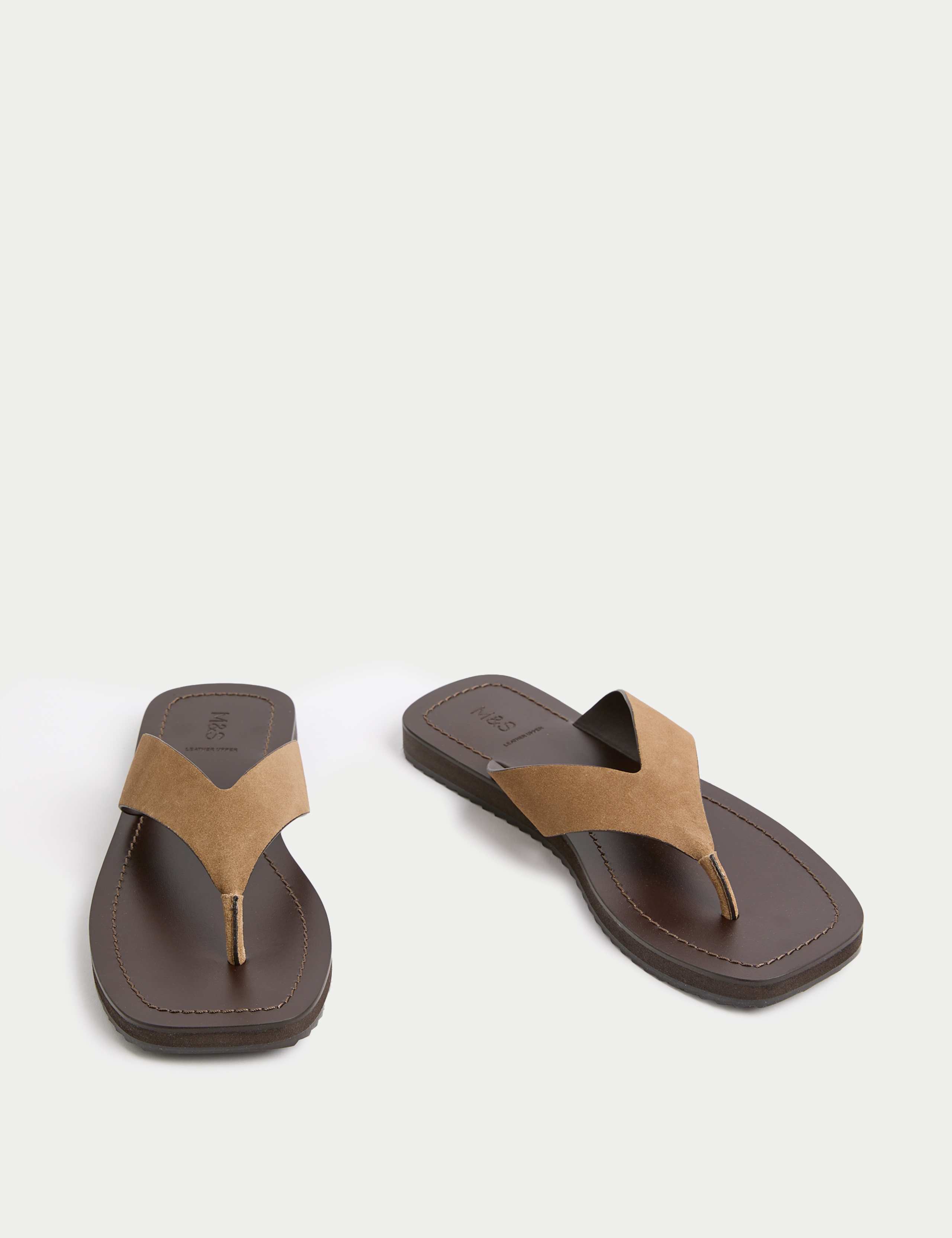 Suede Flat Square Toe Sandals 2 of 3