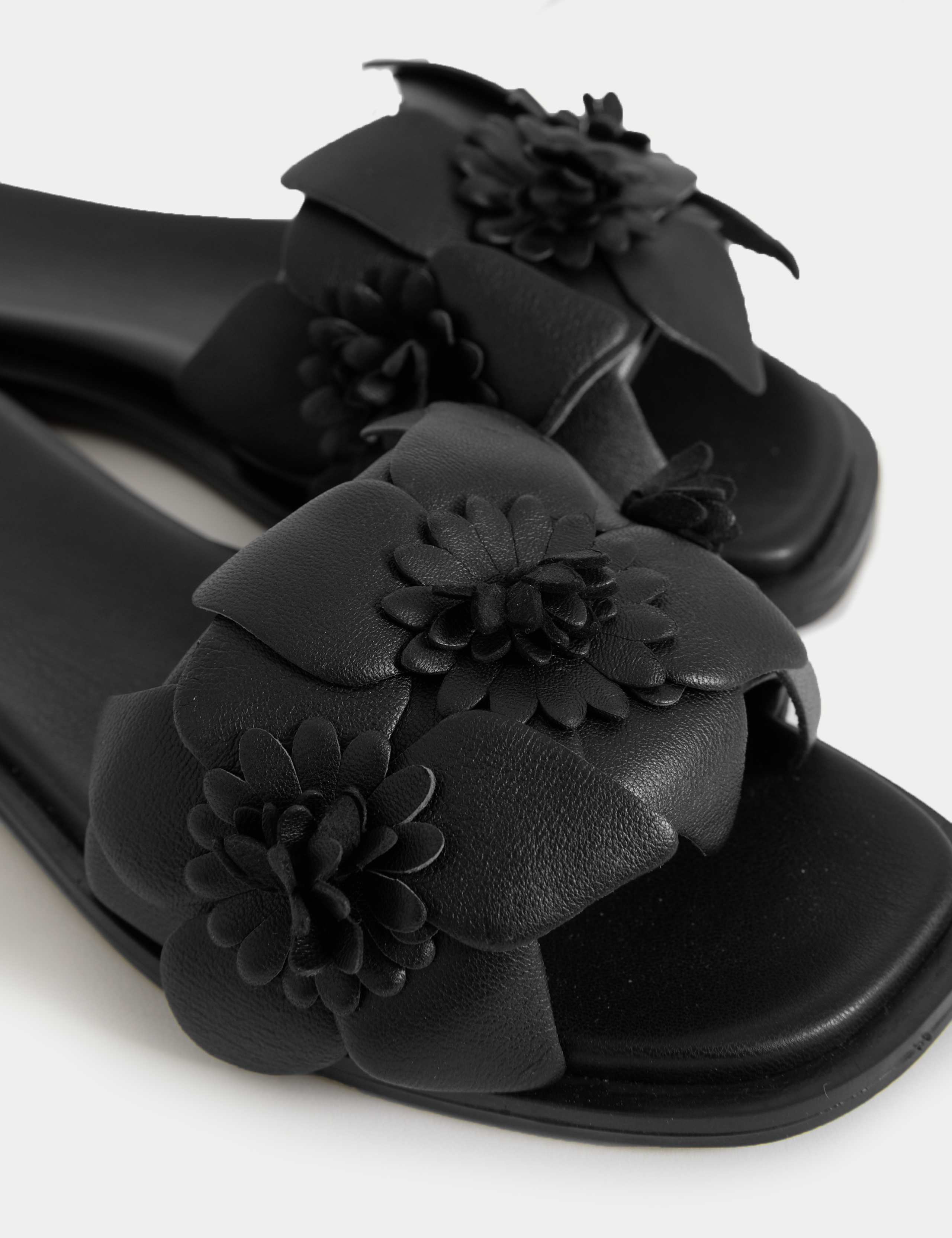 Leather Corsage Flat Mules 3 of 4